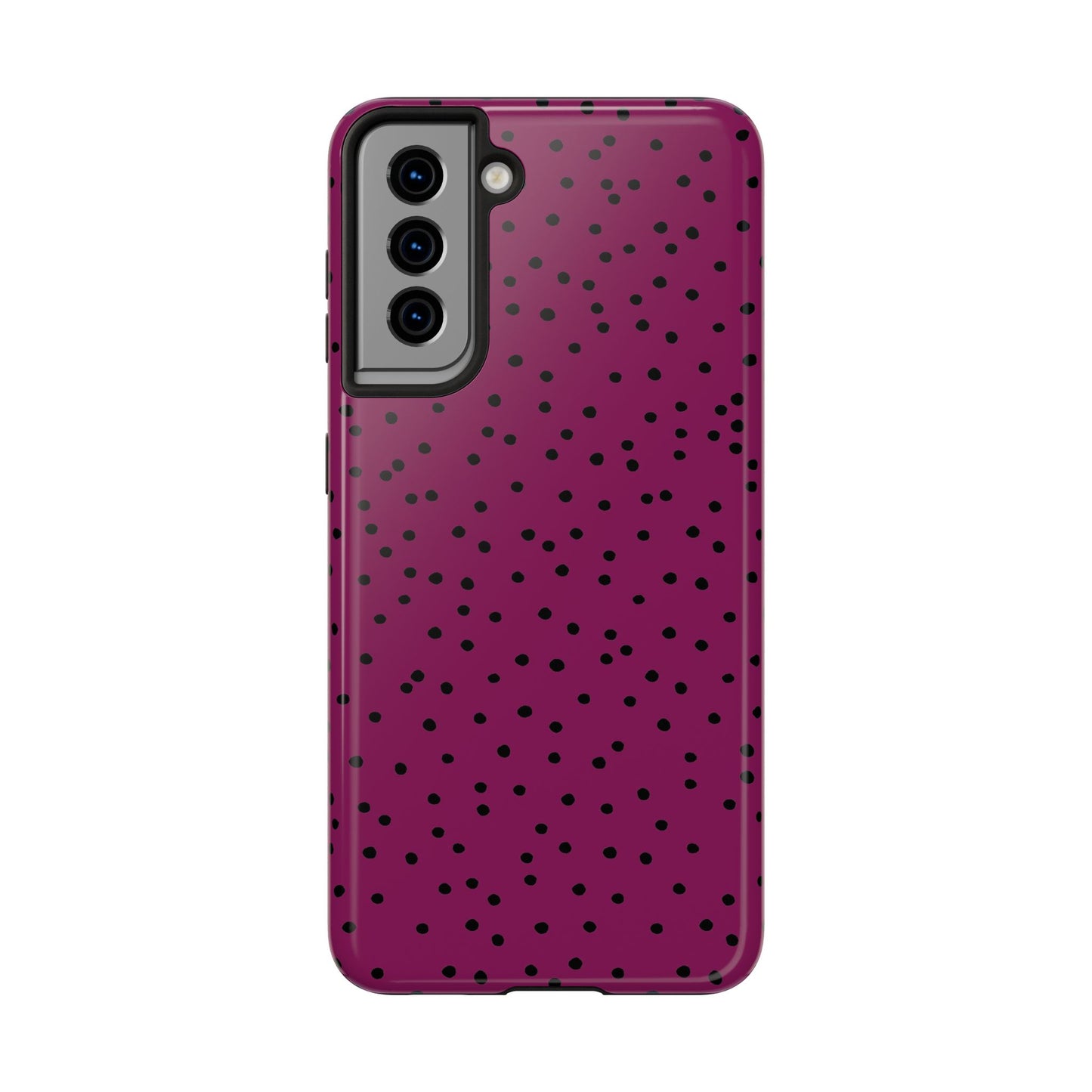 Dinky Dots Burgundy / Black Phone Case