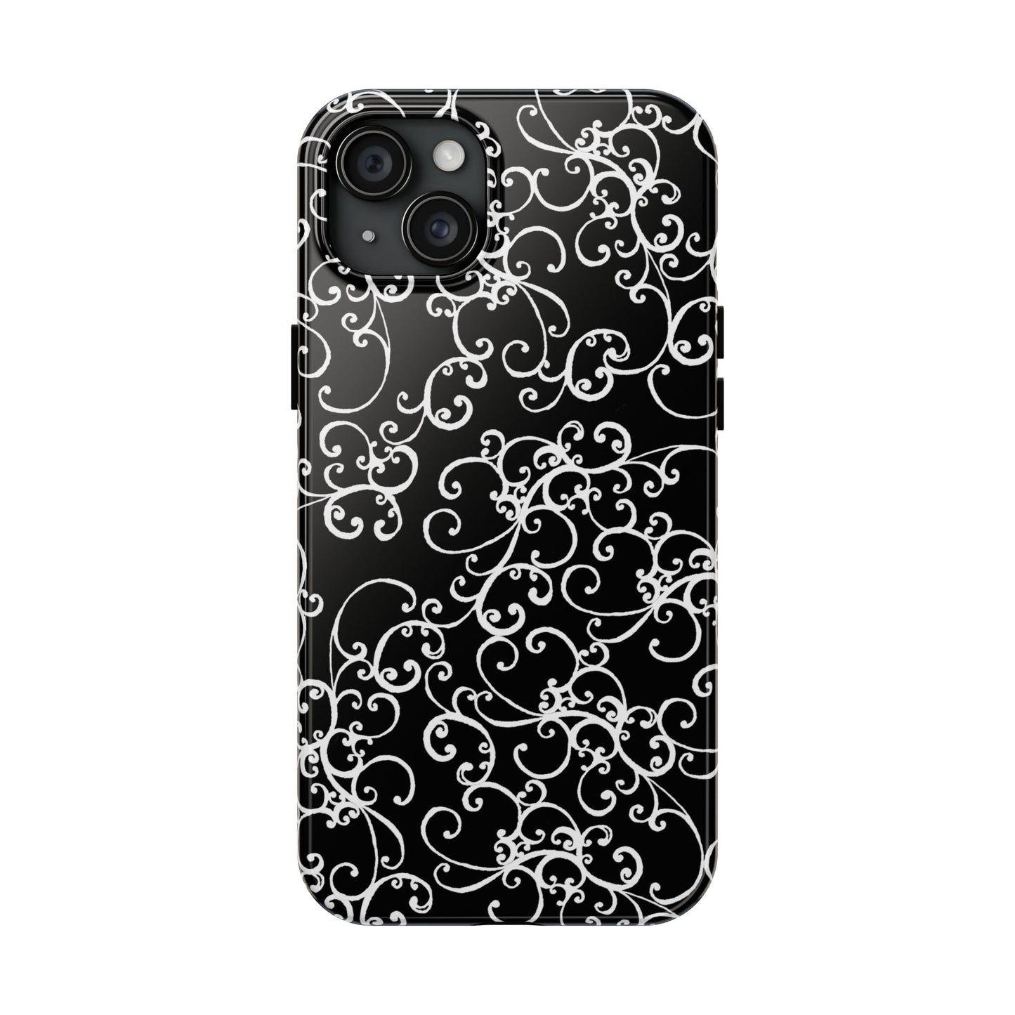 Elegant Scroll Black / White Phone Case