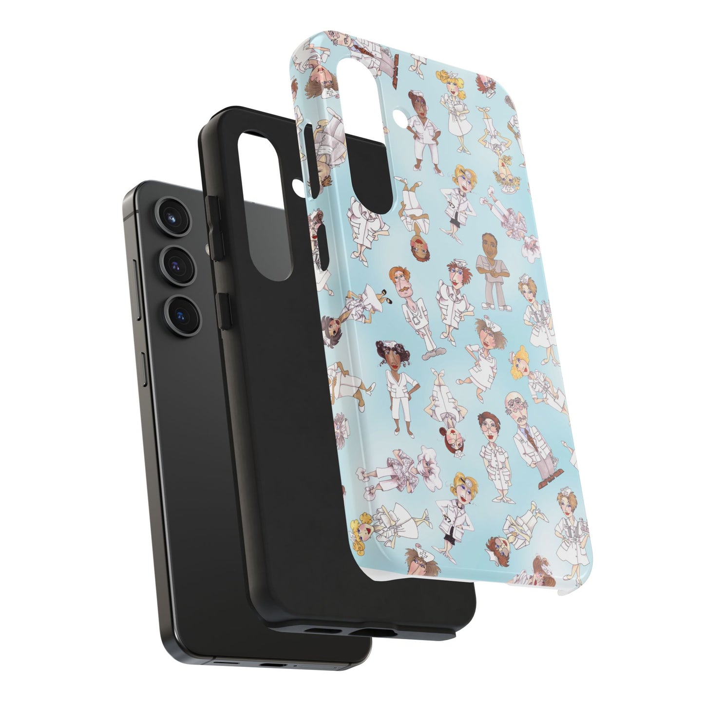 Tossed Nurses Aqua Phone Case