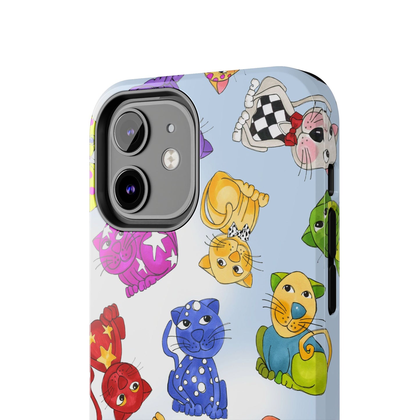 Tossed Happy Cats Blue Sky Phone Case