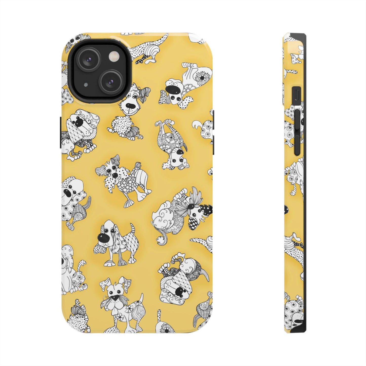 Doodle Dogs Yellow Phone Case