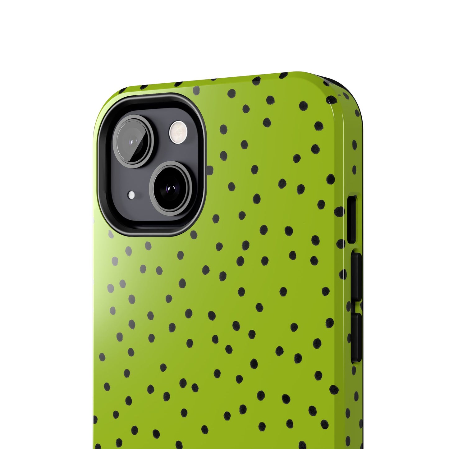 Dinky Dots Chartreuse / Black Phone Case