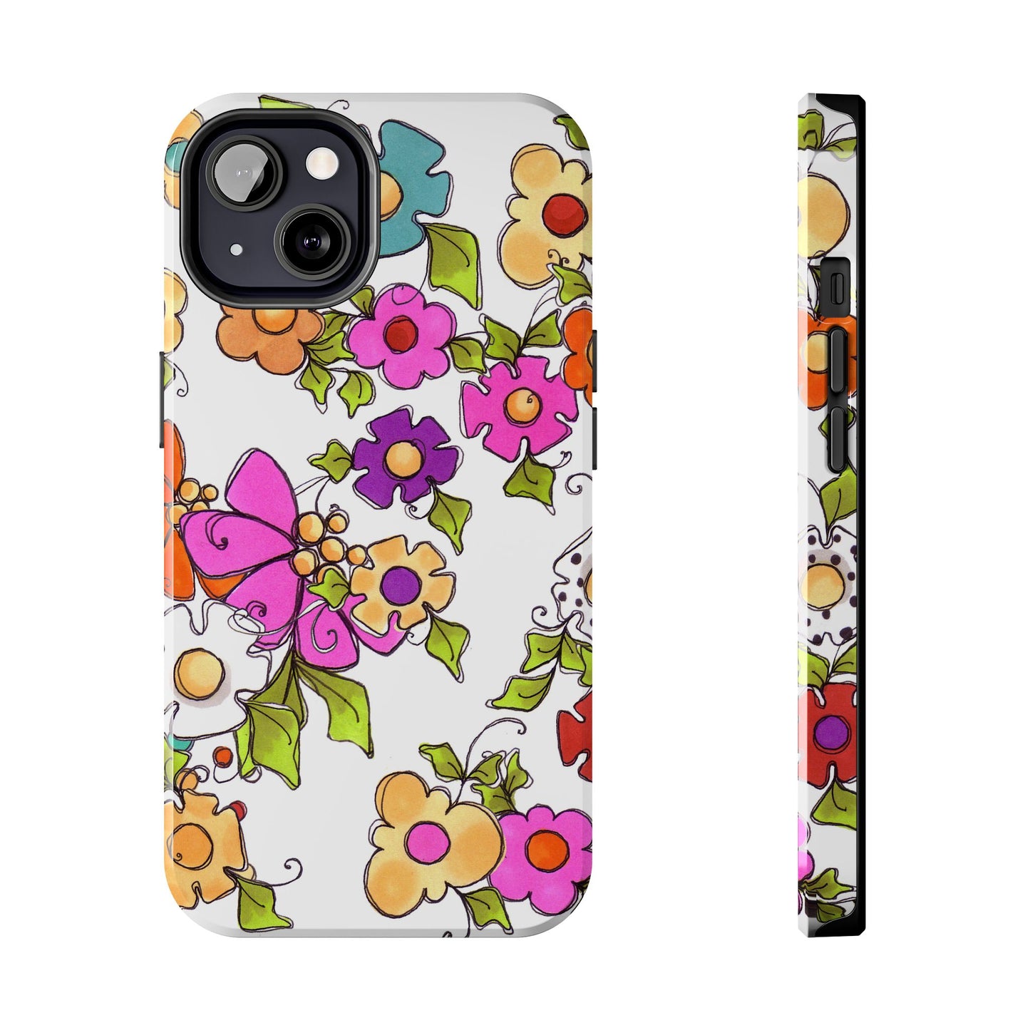 Happy Blooms White Phone Case