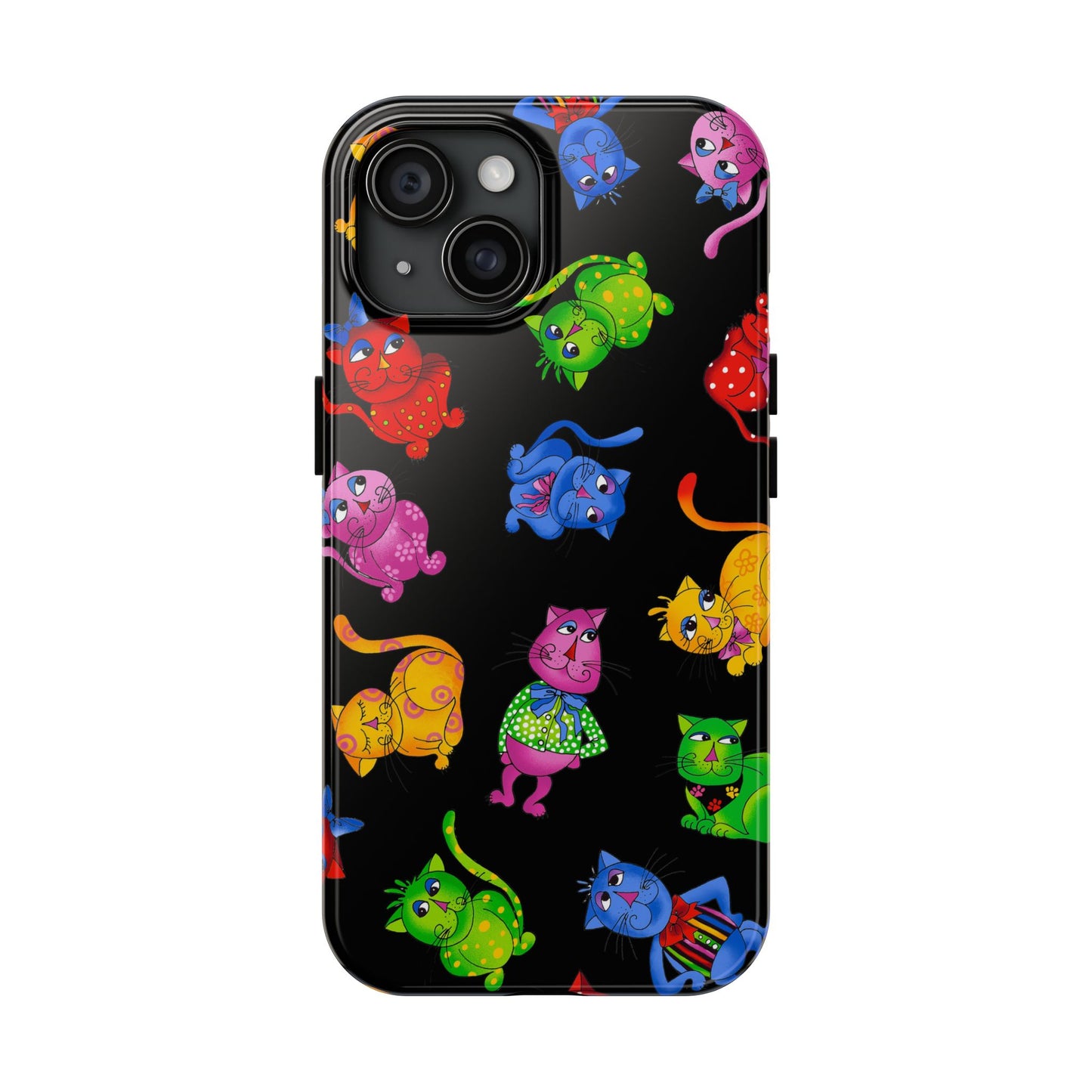 Tossed Cool Cats Black Phone Case