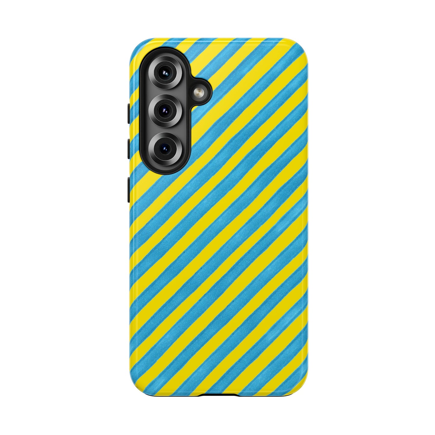 Bias Stripe Turquoise / Yellow Phone Case