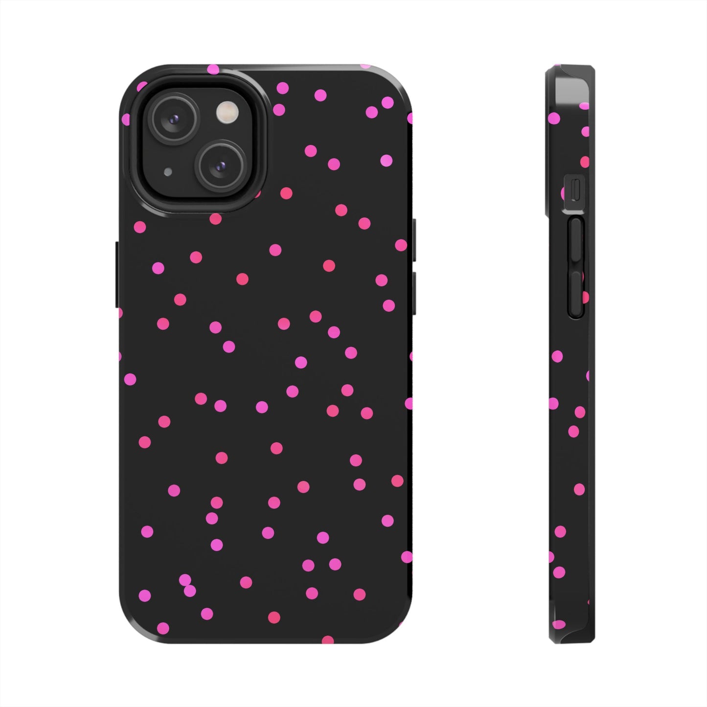 Space Dots Black / Cerise Phone Case