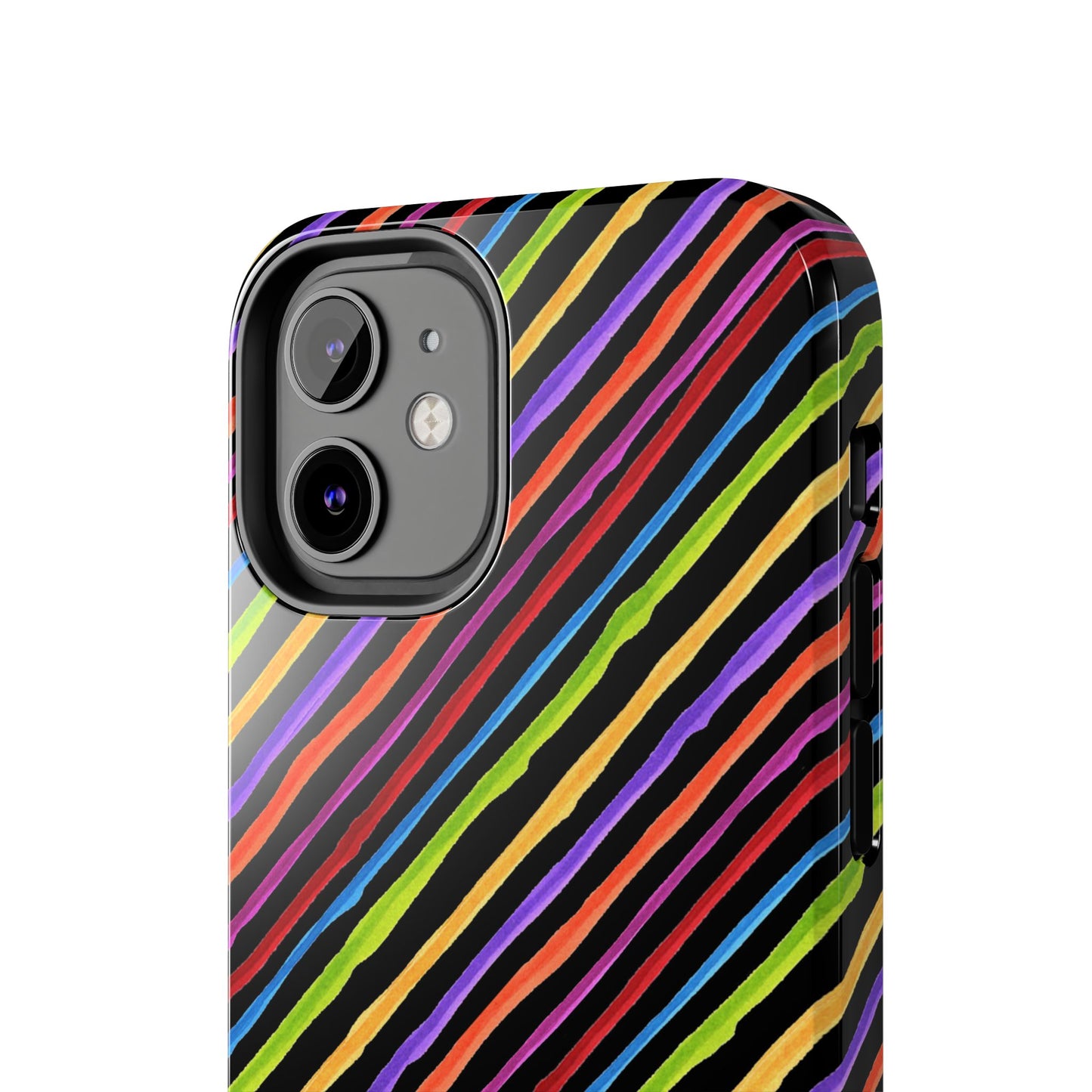 Quirky Bias Stripe Black Phone Case