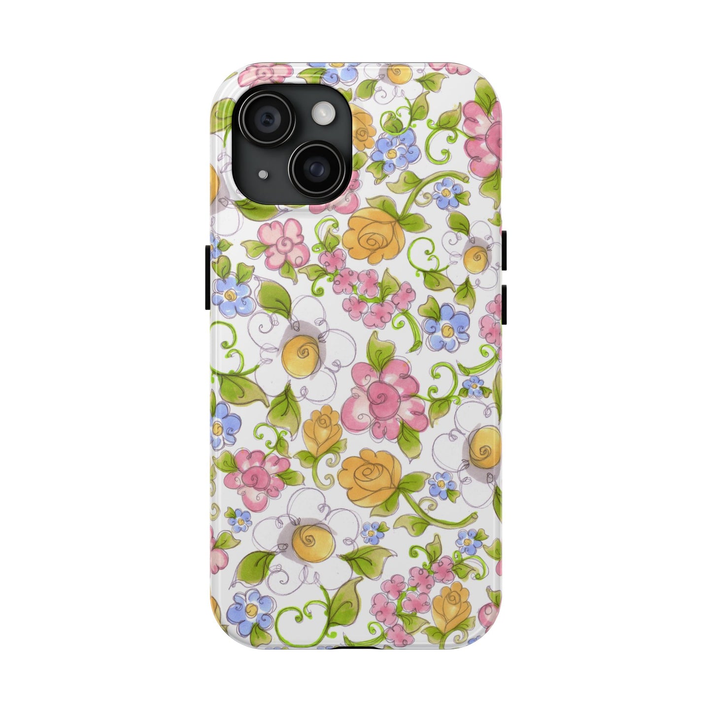 Flower Frolic White Phone Case
