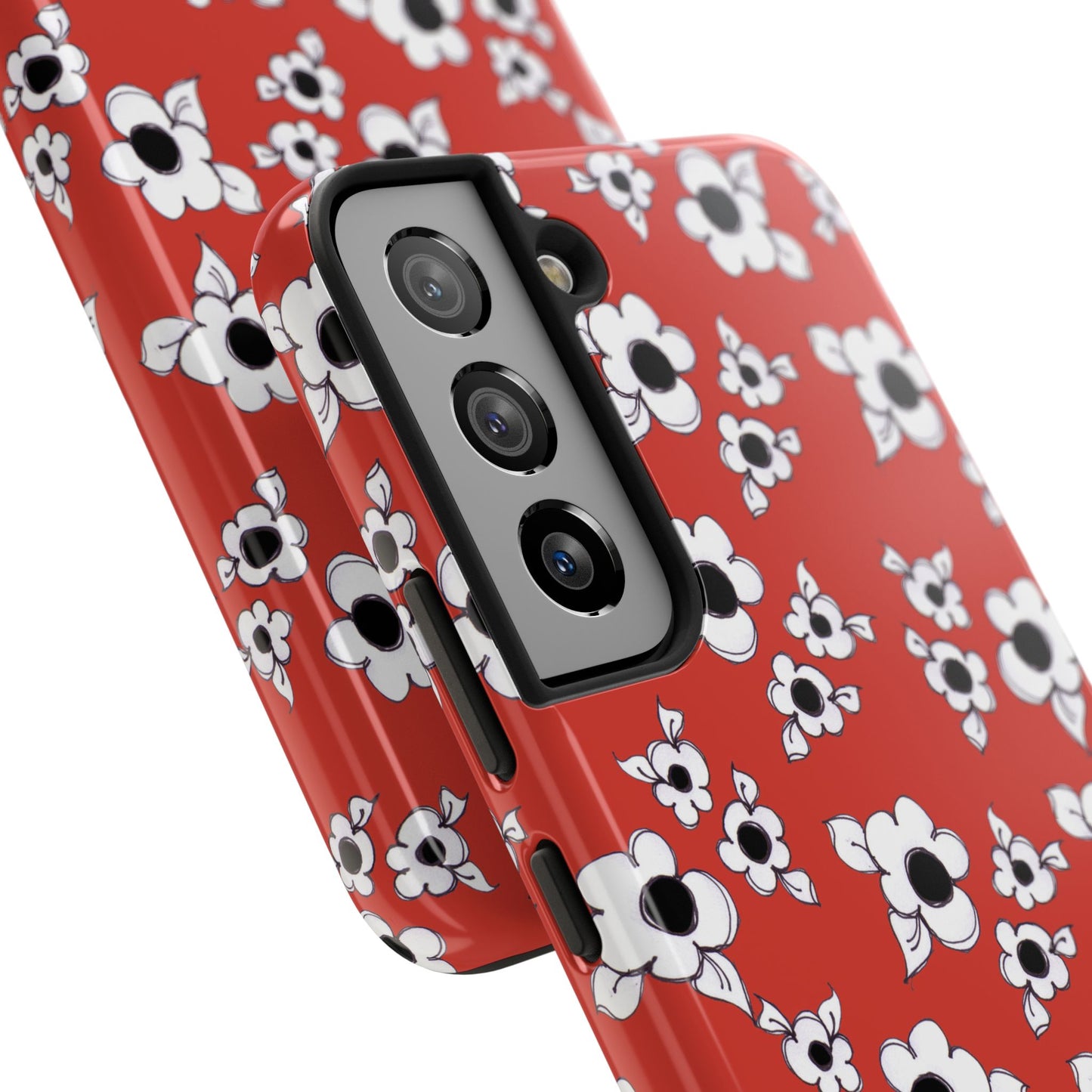 Daisy Cluster Red / Black Phone Case