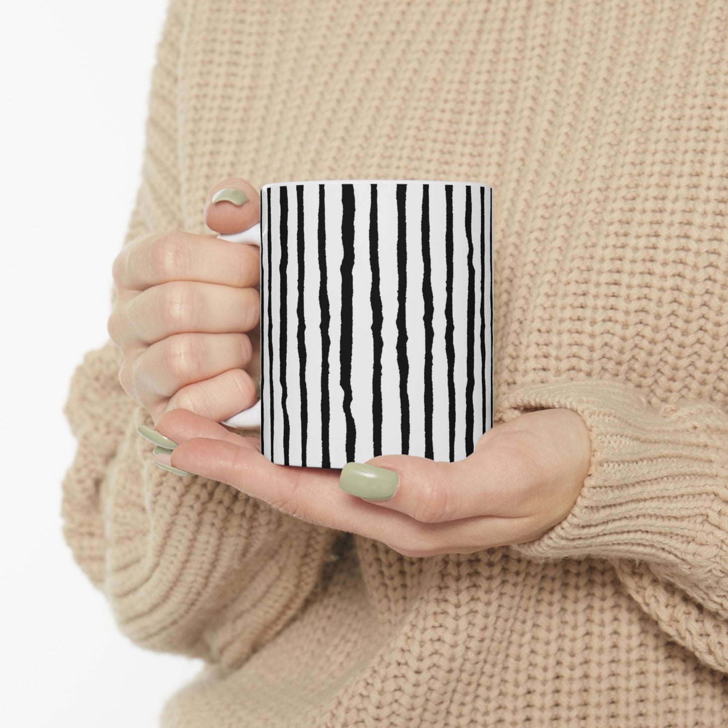 Sorta Stripe White / Black Cup