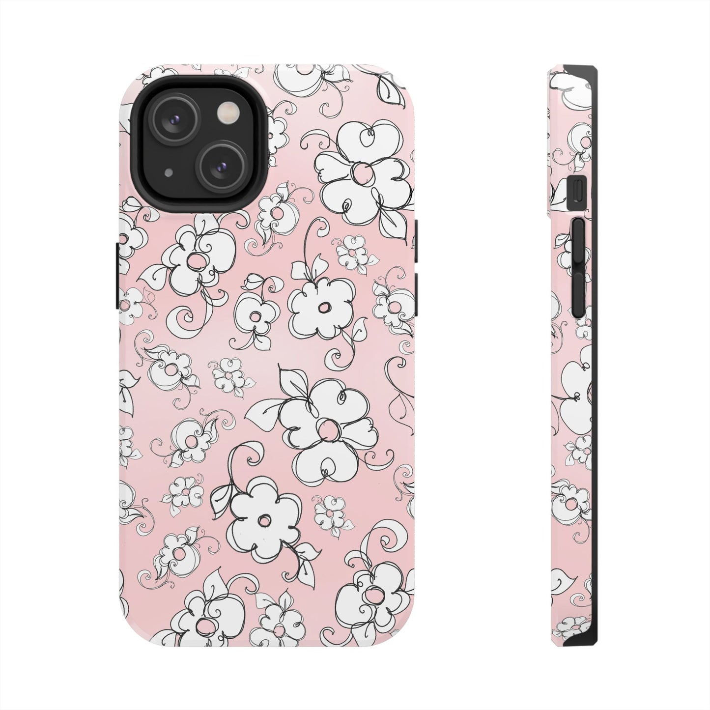 Lady Flowers Pink Sky Phone Case
