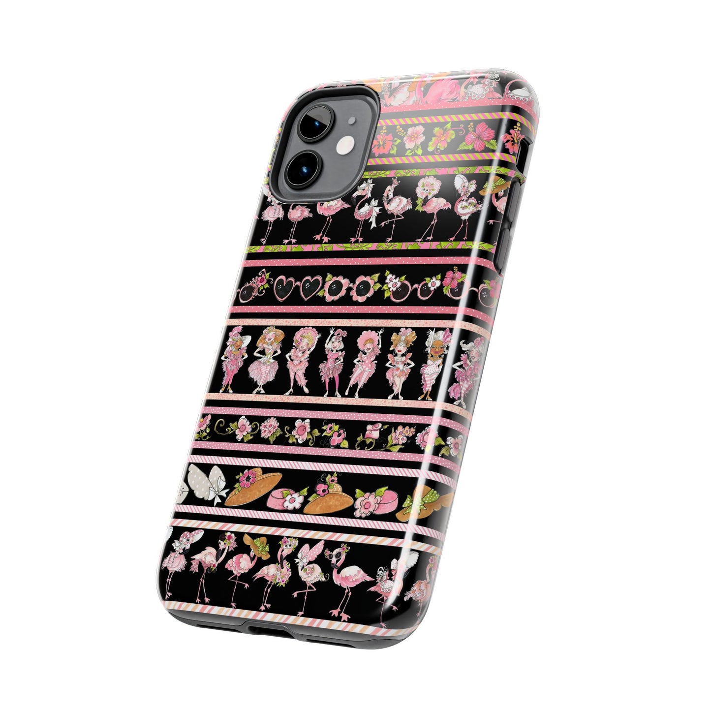 Flam Borders Black Phone Case