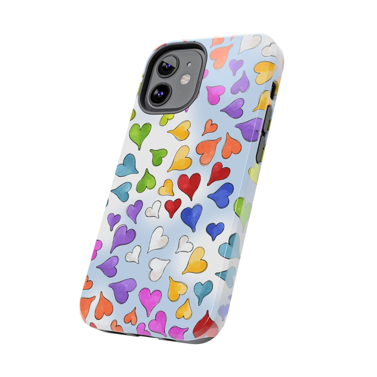 Happy Hearts Blue Sky Phone Case