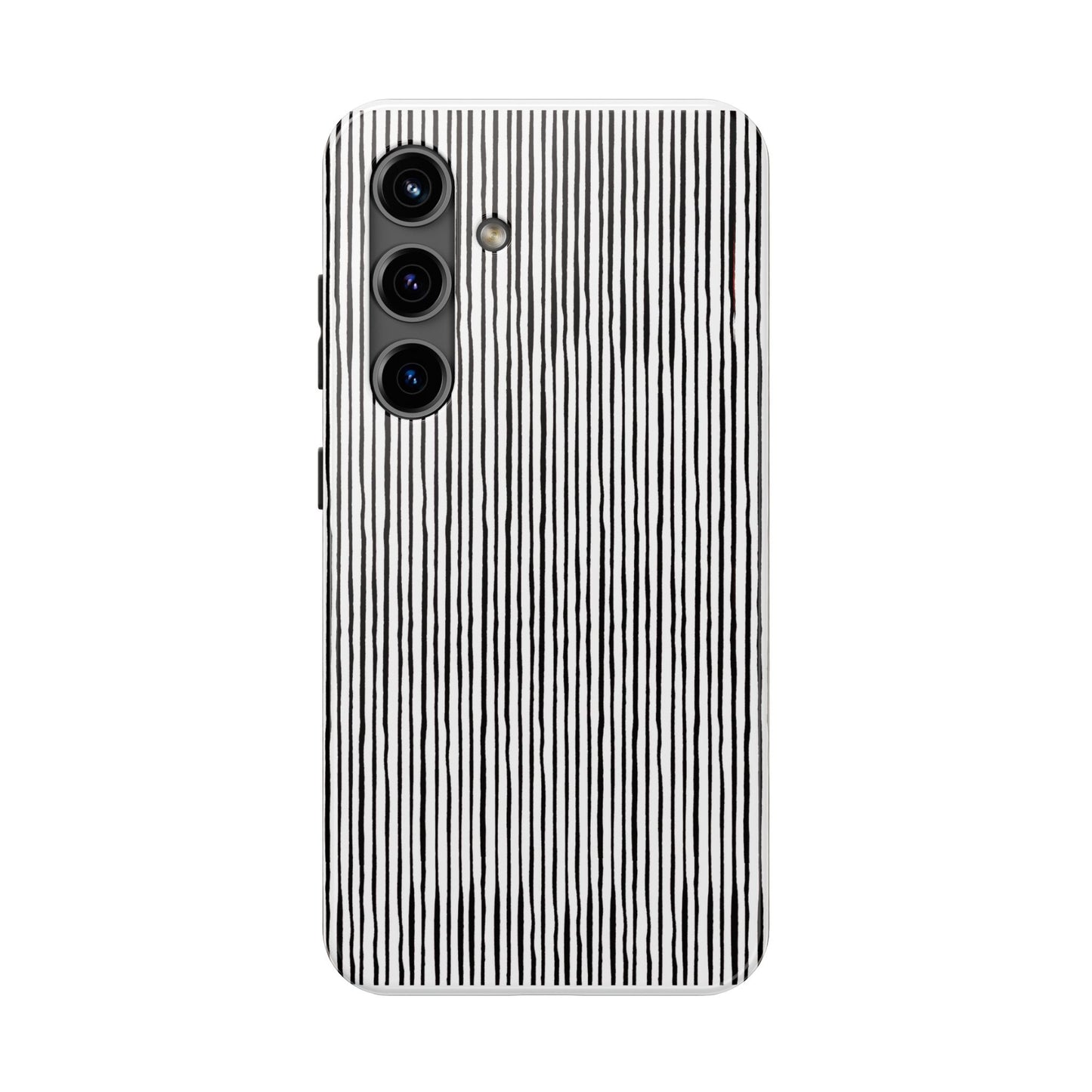 Quirky Pin Stripe White / Black Phone Case