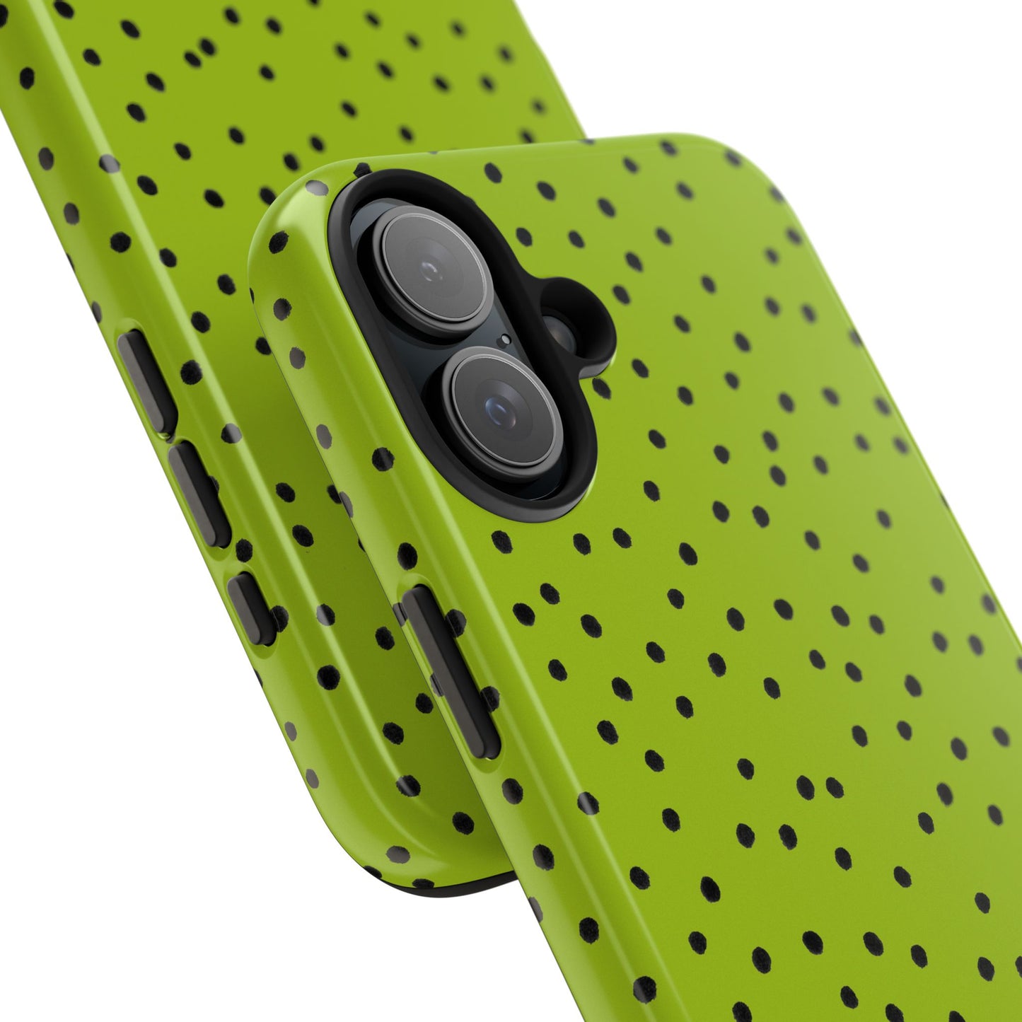Dinky Dots Chartreuse / Black Phone Case