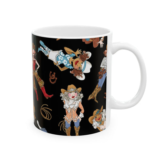 Tossed Cowgirls Black Cup