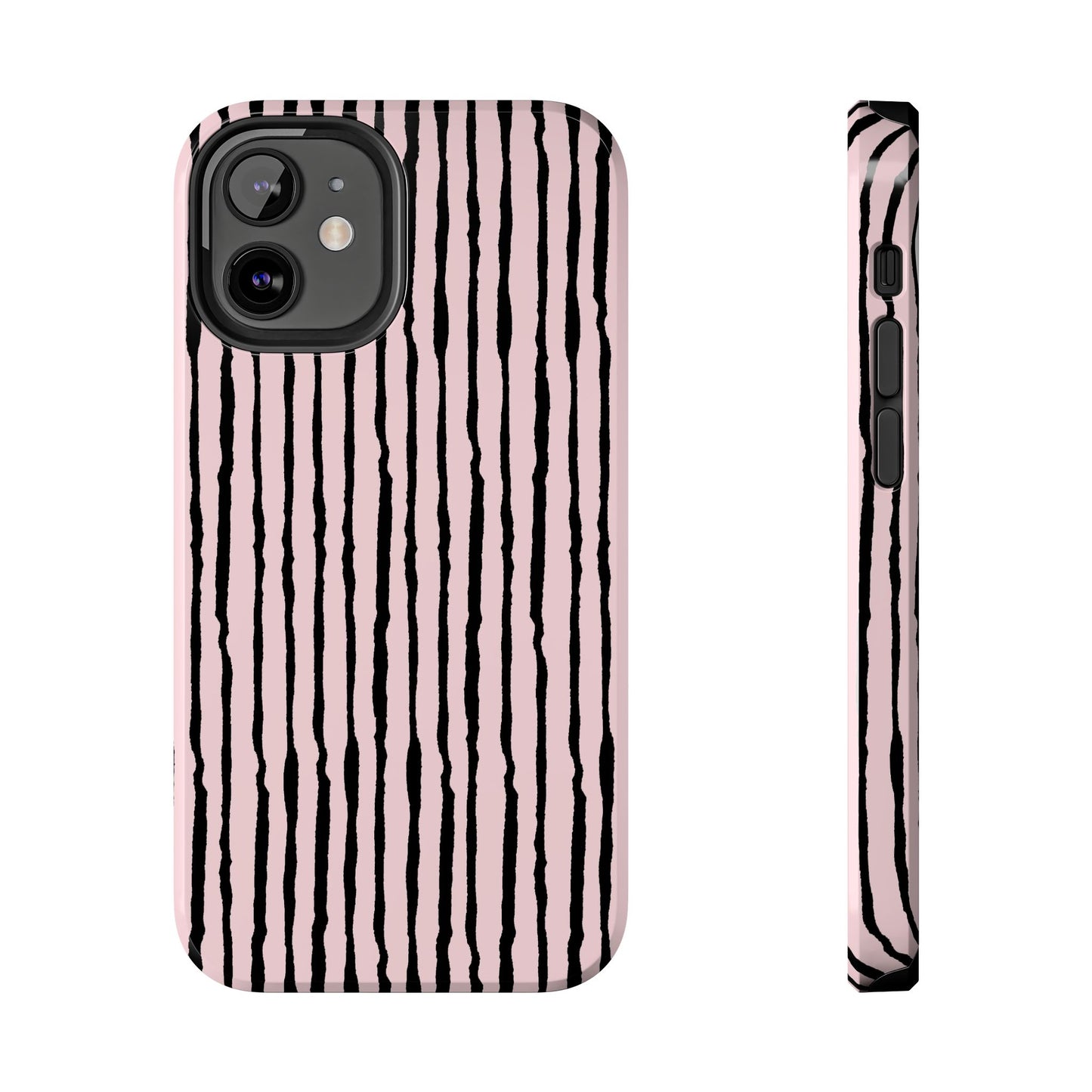 Sorta Stripe Light Pink / Black Phone Case
