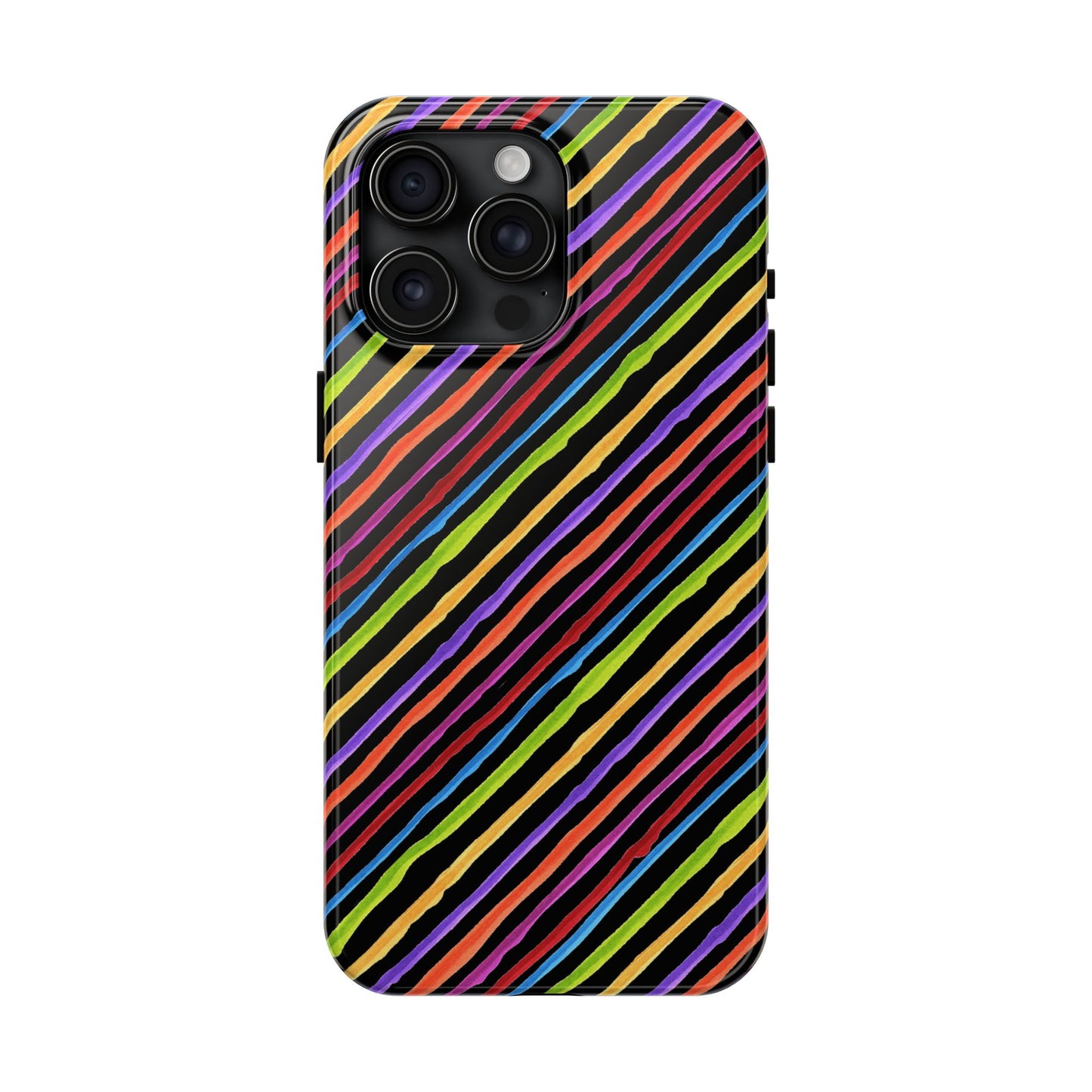 Quirky Bias Stripe Black Phone Case