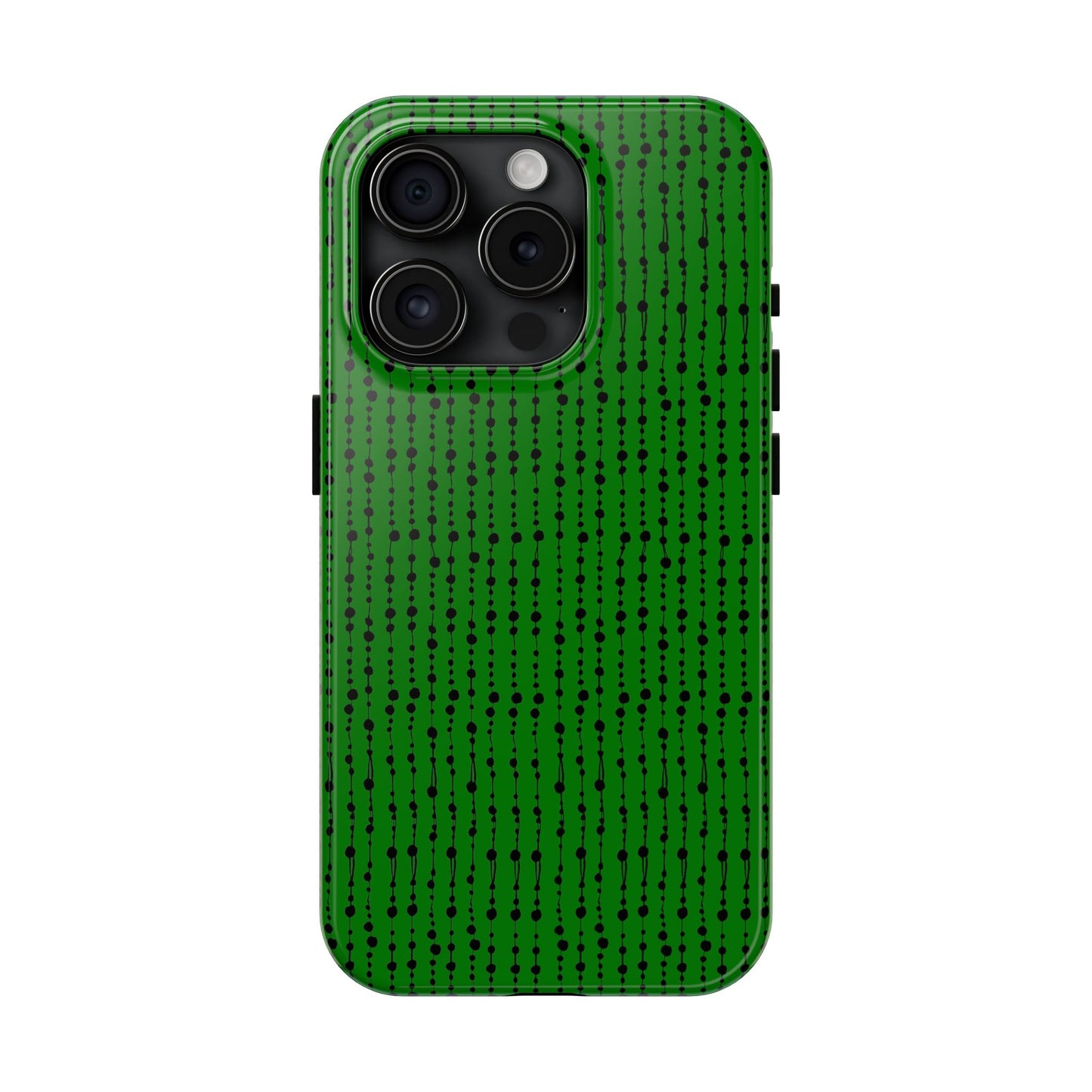 Beaded Curtain Green / Black Phone Case