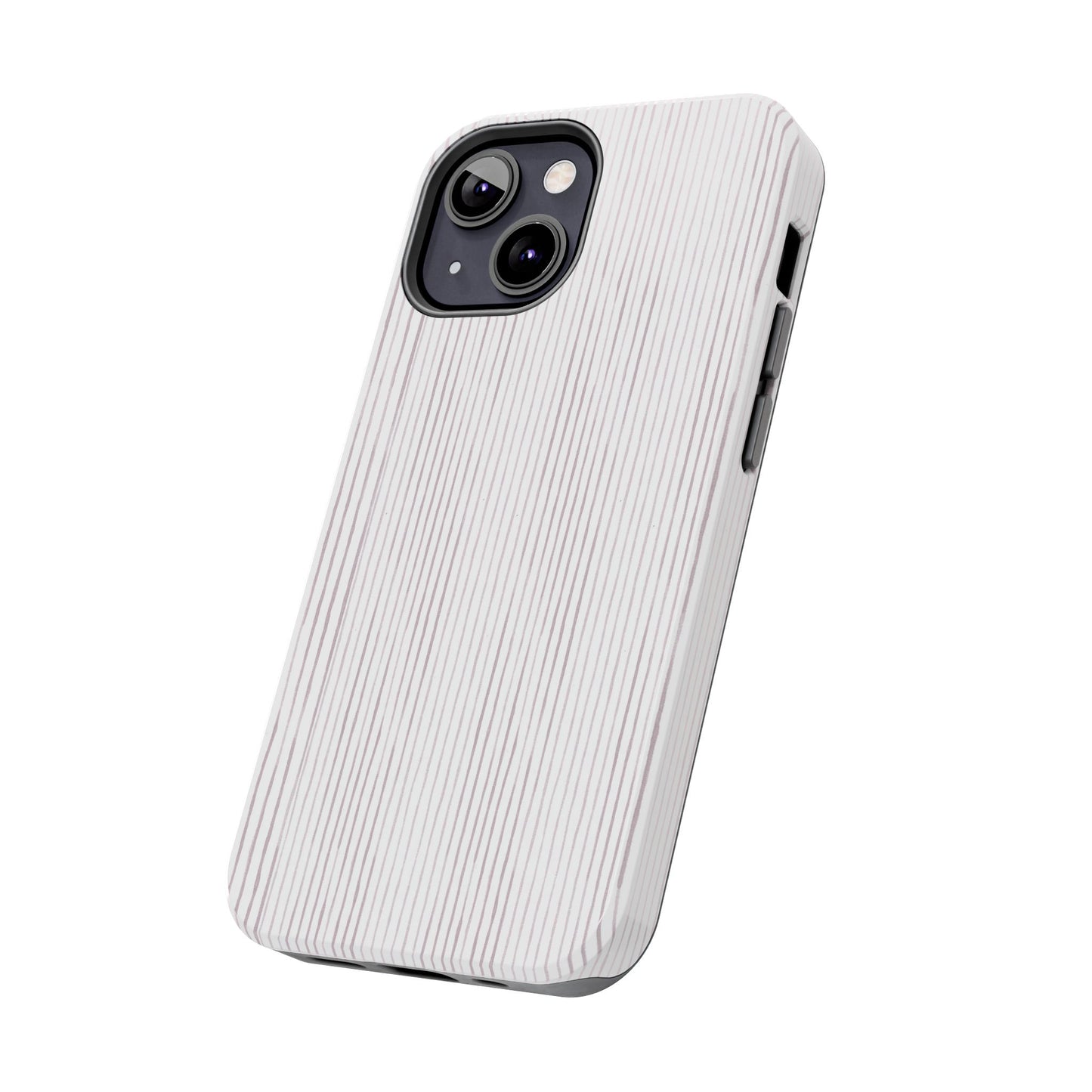 Happy Stripe White / Silver Phone Case