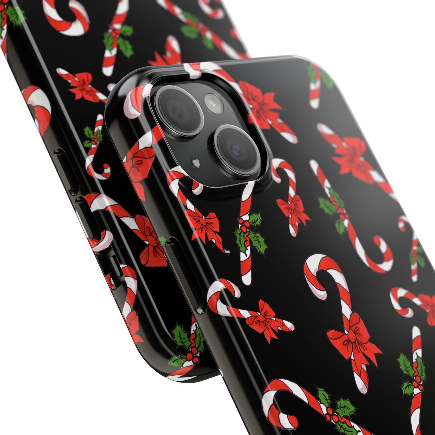Candy Cane Crowd Black Phone Case