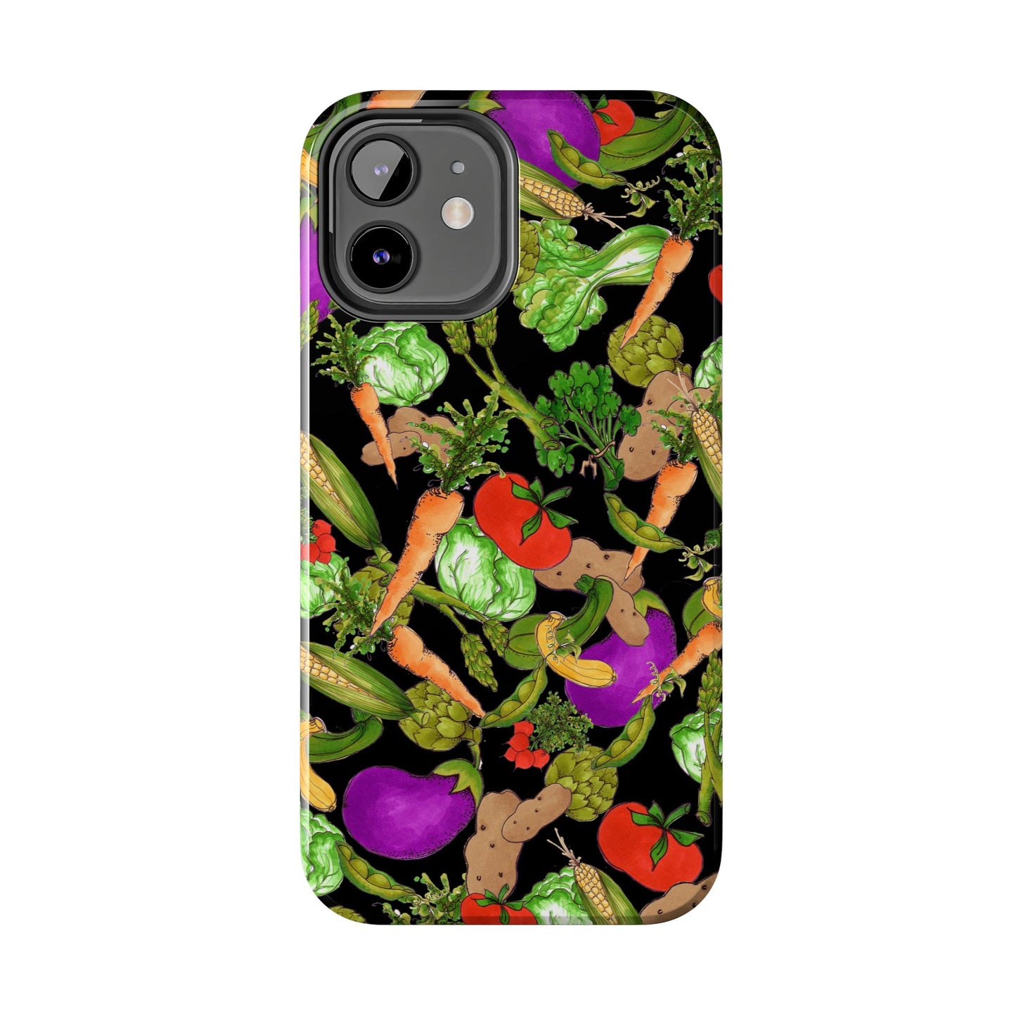 Veggie Jungle Black Phone Case