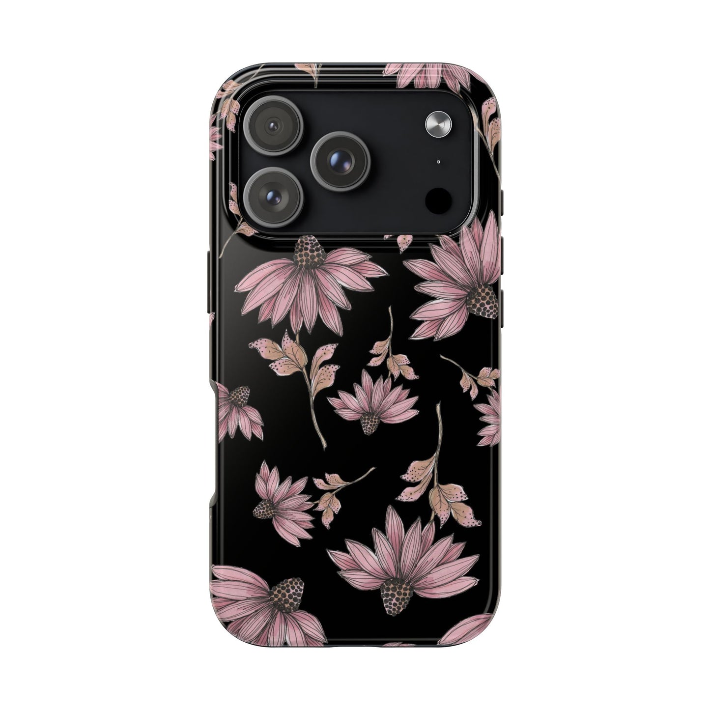 Wild Cone Flowers Black Phone Case
