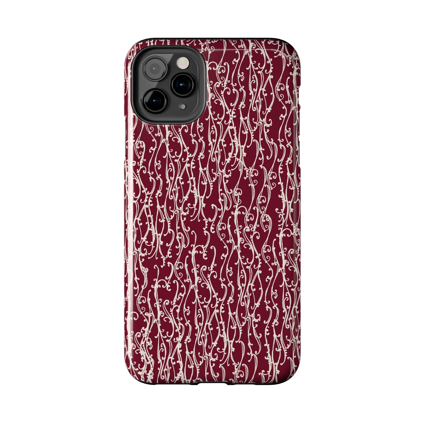 Swan Scroll Red / White Phone Case