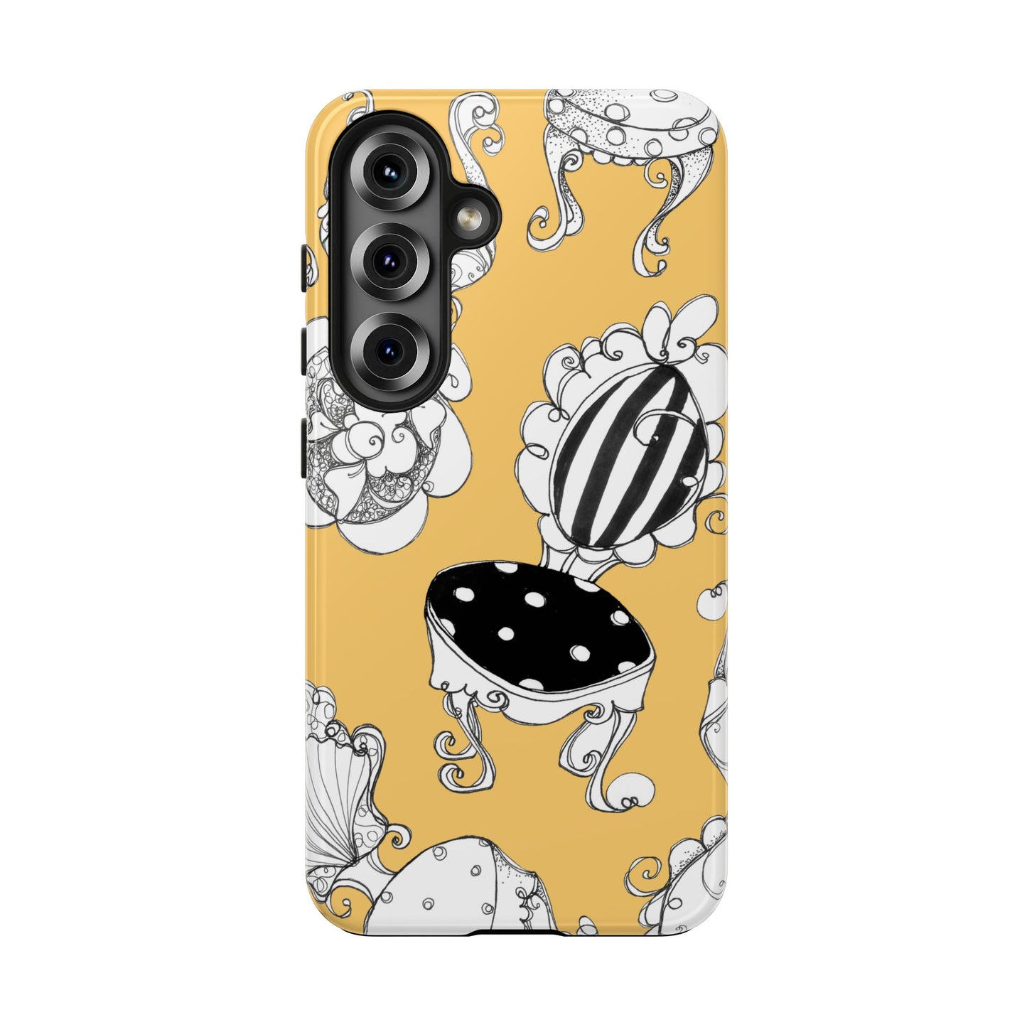 Bistro Chairs Yellow Phone Case