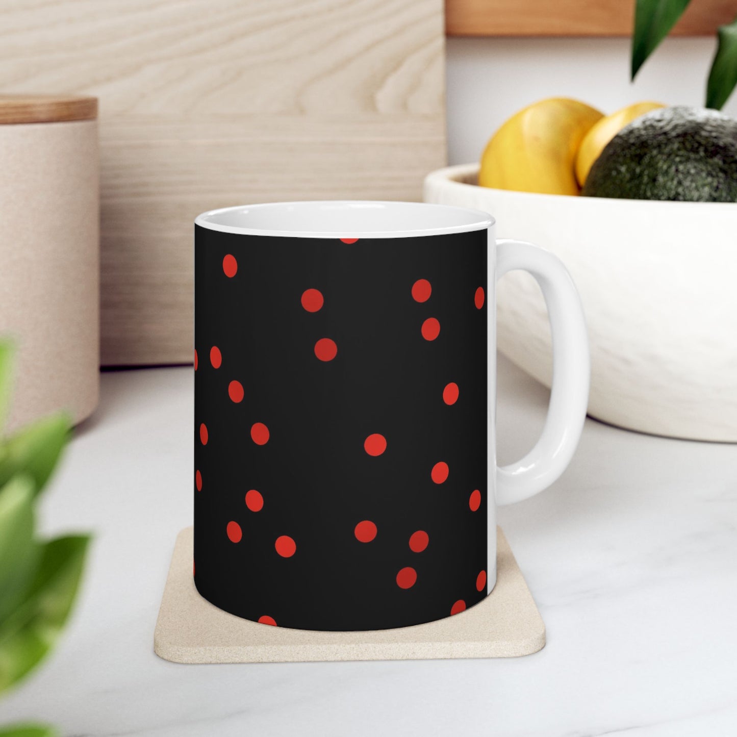 Space Dots Black / Red Cup