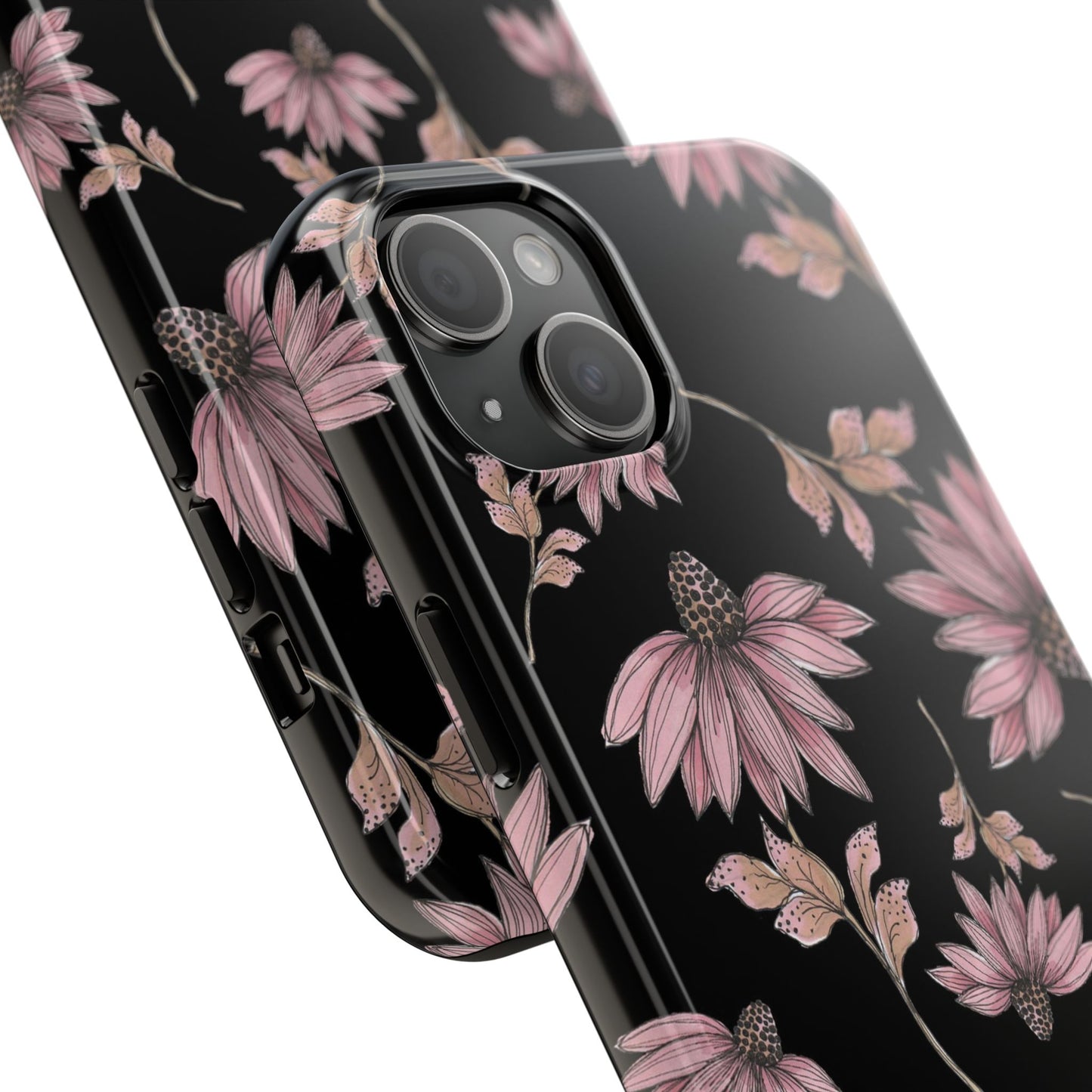 Wild Cone Flowers Black Phone Case