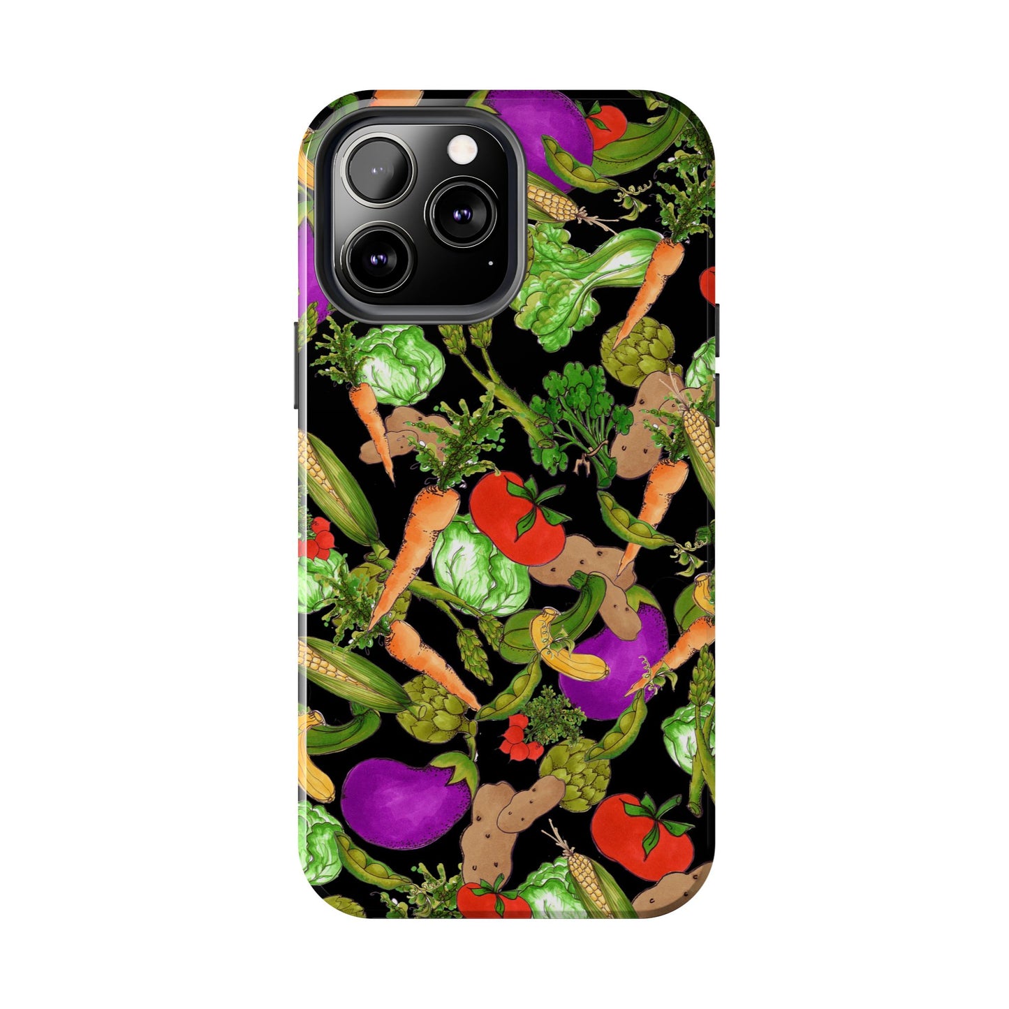 Veggie Jungle Black Phone Case