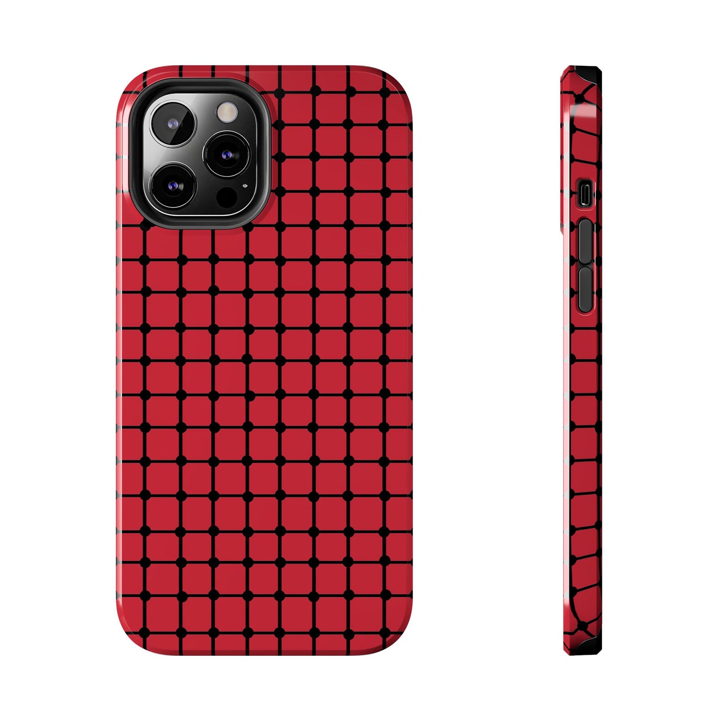 Dot Grid Red / Black Phone Case