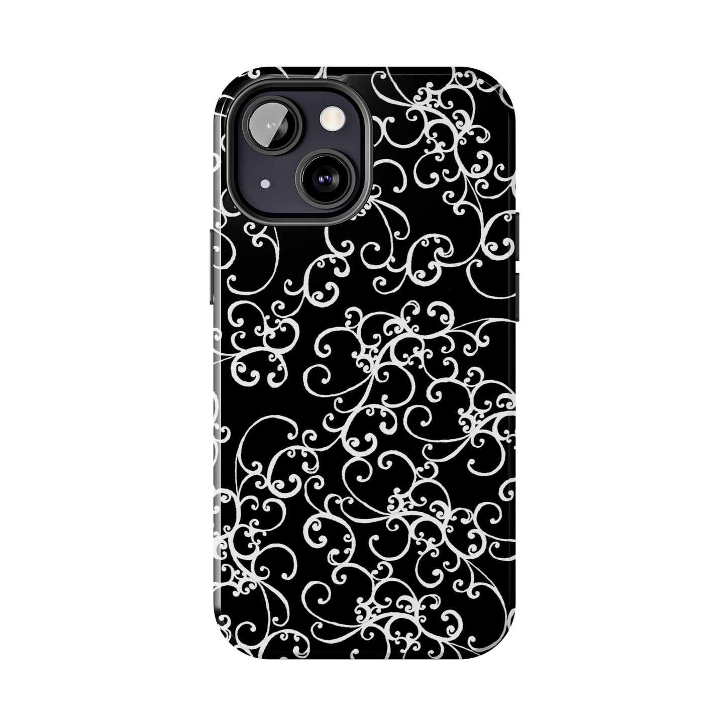 Elegant Scroll Black / White Phone Case