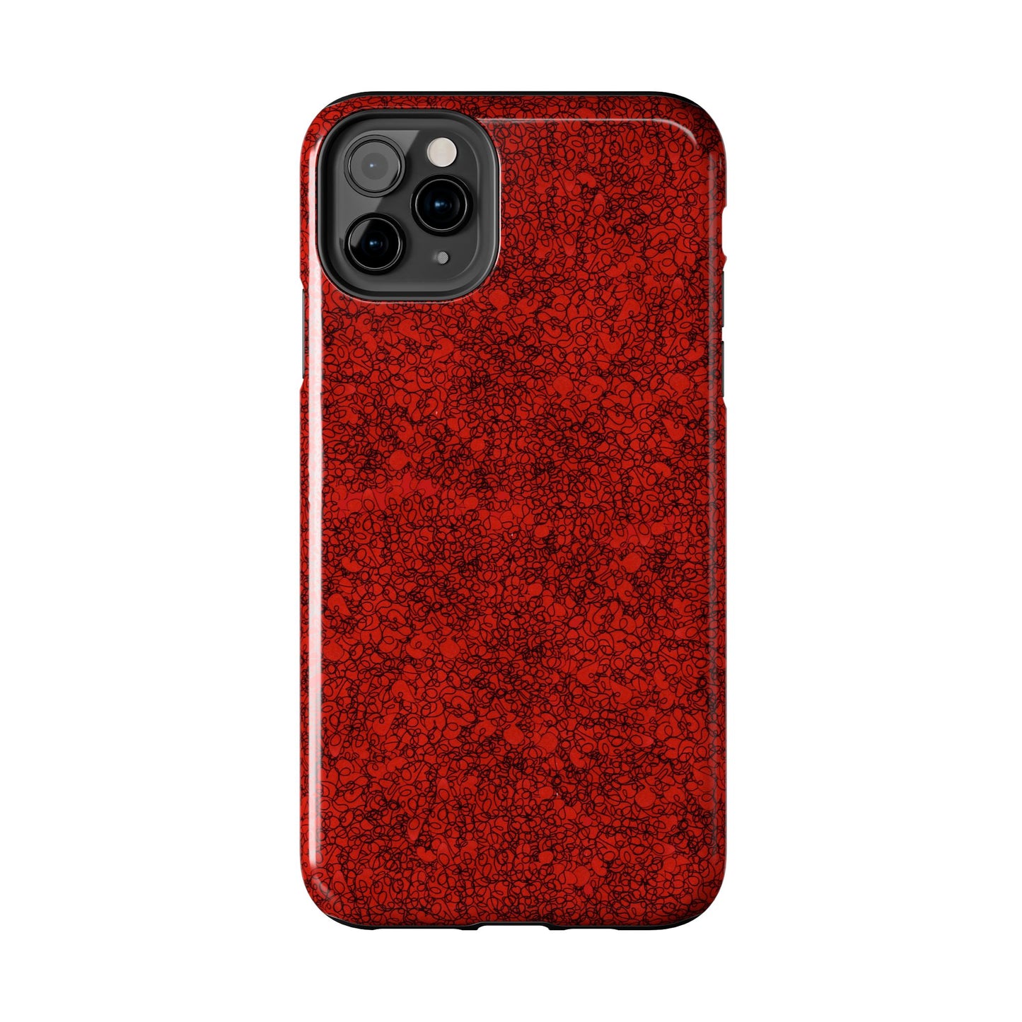 Scribble Red / Black Phone Case