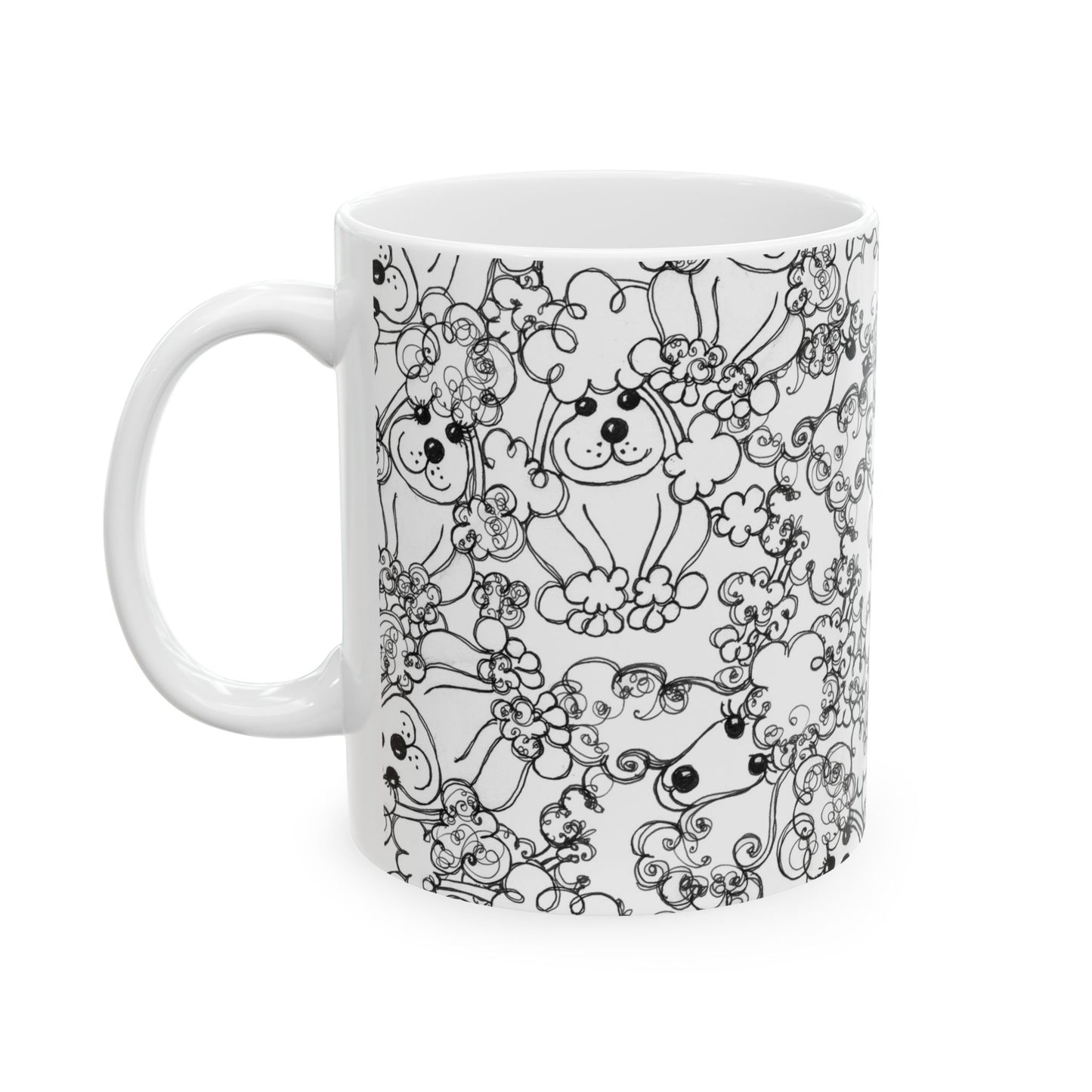 Poodle Party White Cup