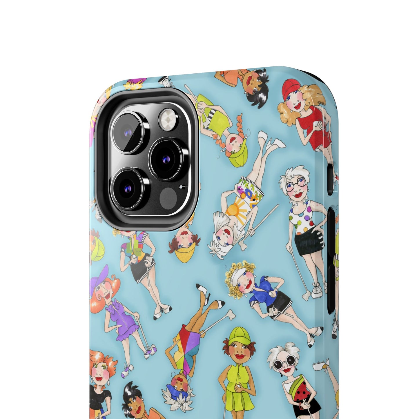 Tossed Golfer Girls Turquoise Phone Case