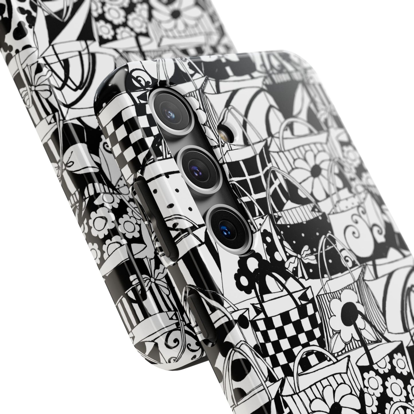Totally Black / White Phone Case