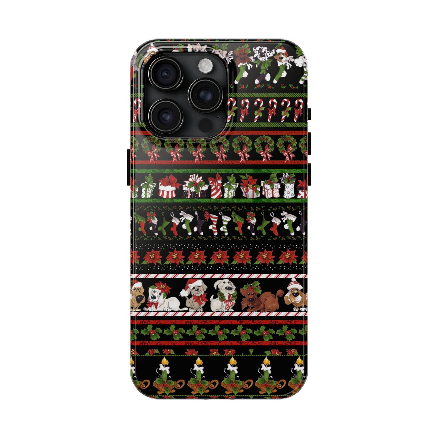 Holiday Borders Black Phone Case