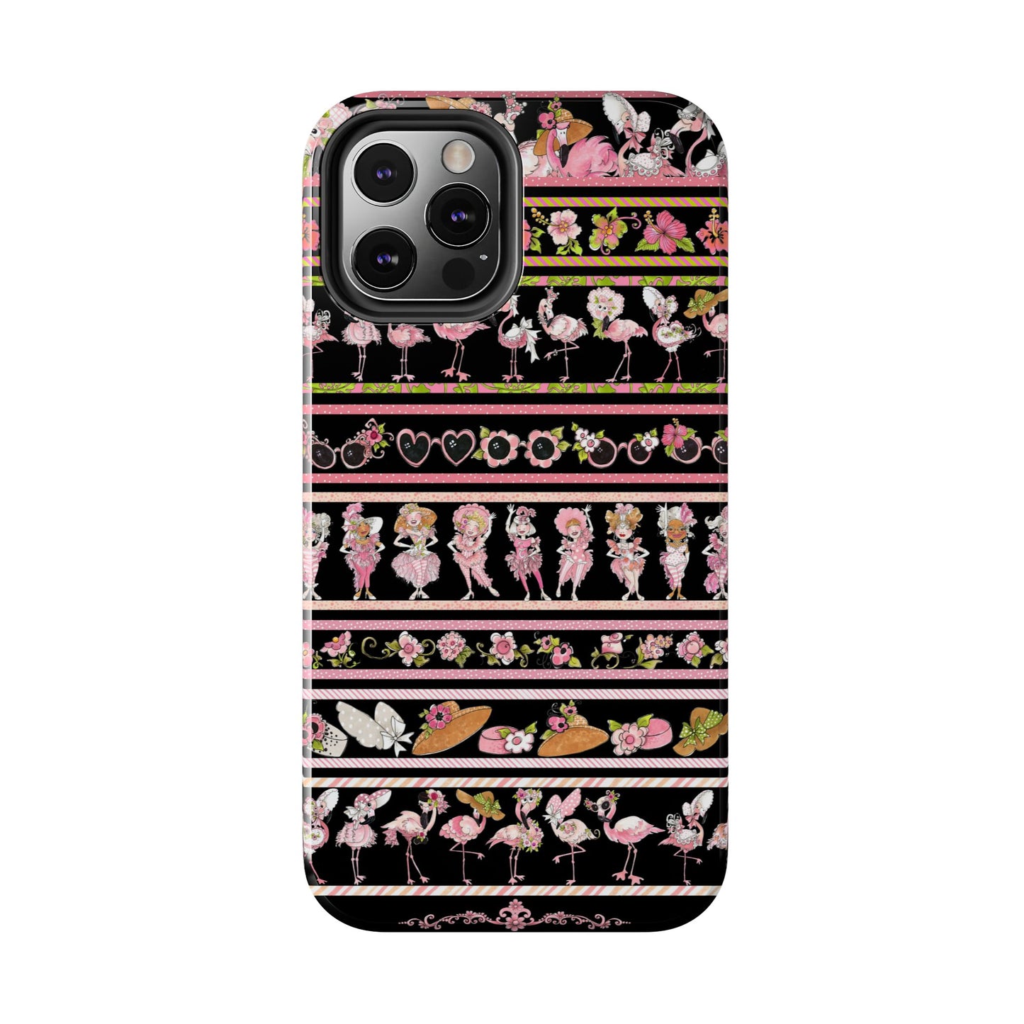 Flam Borders Black Phone Case