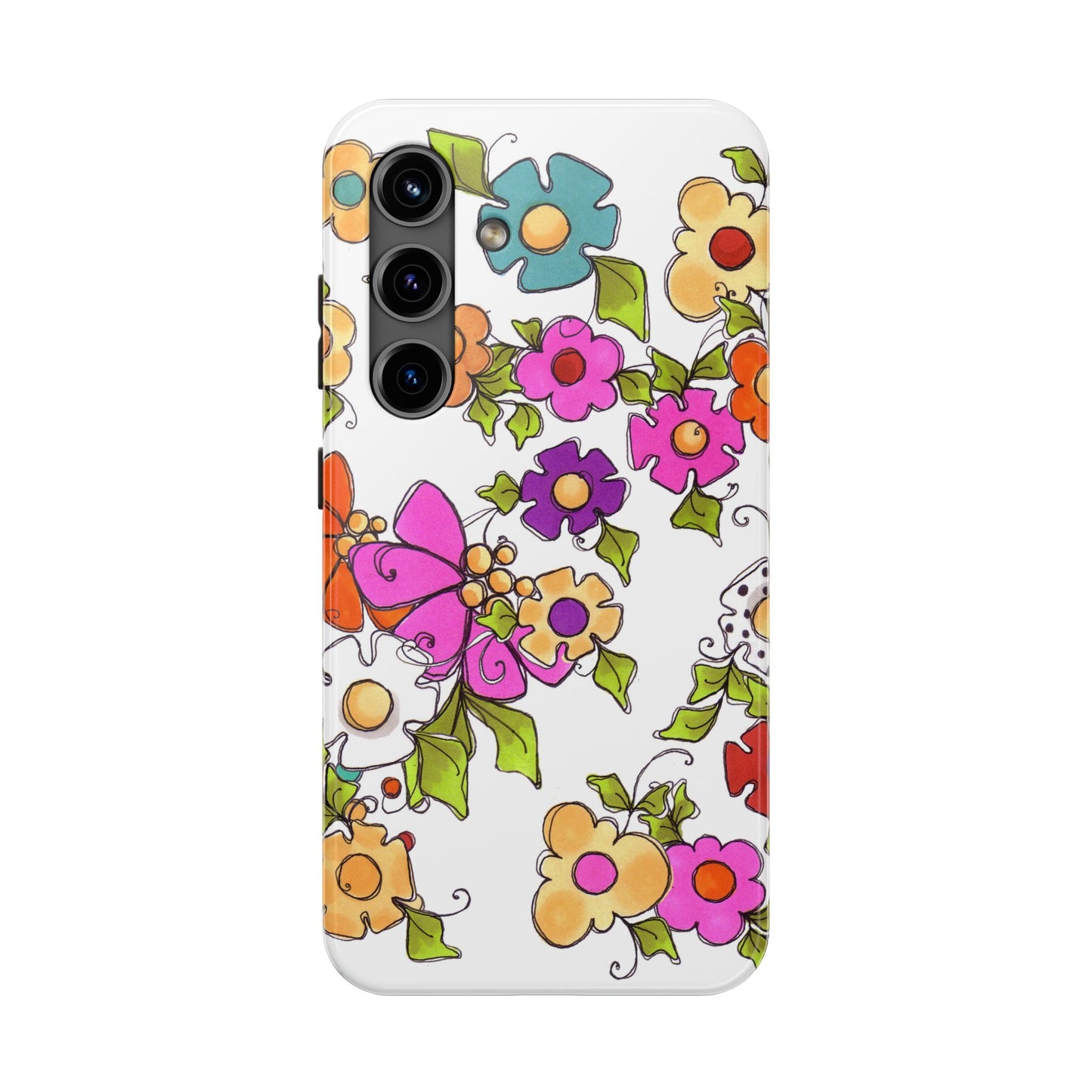 Happy Blooms White Phone Case