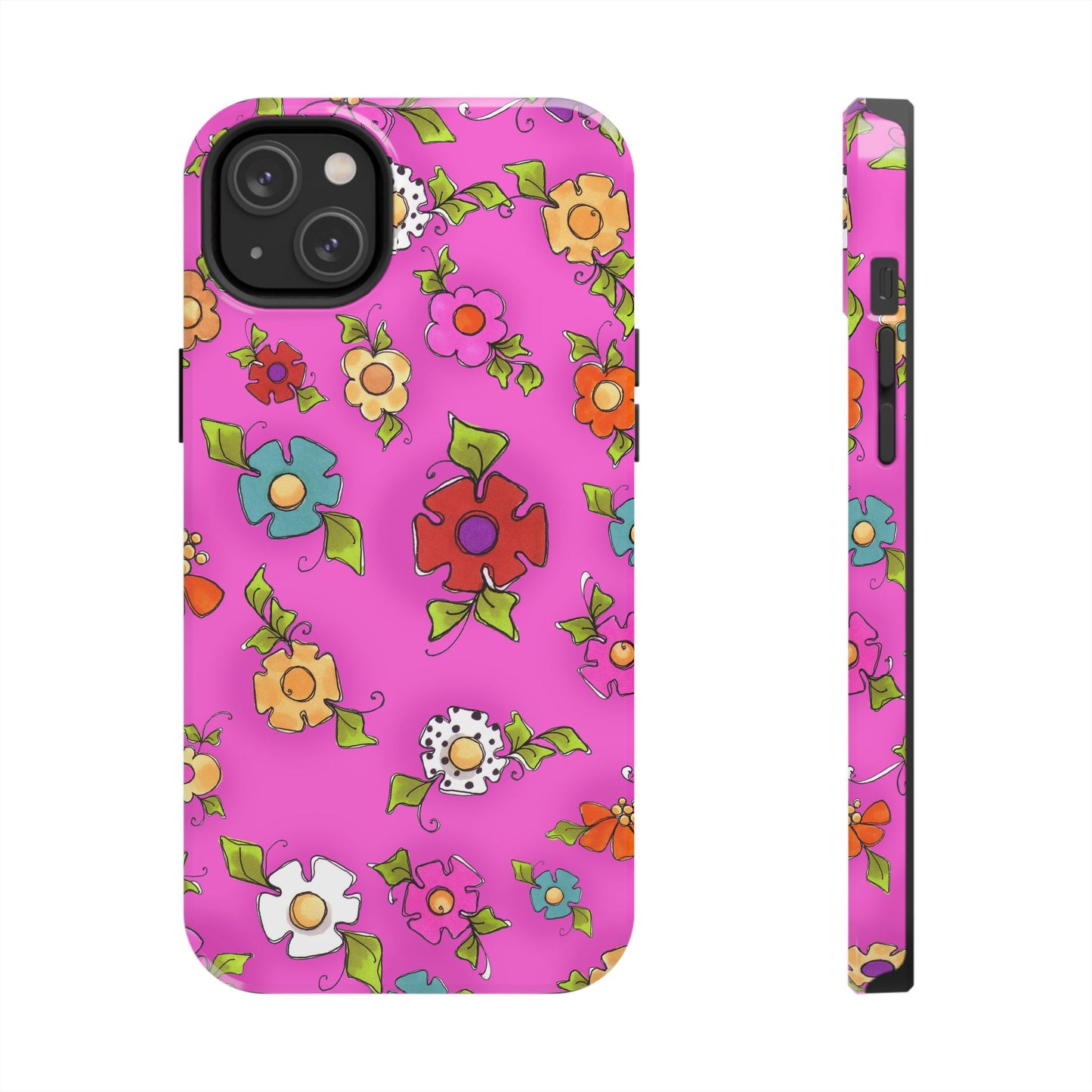 Happy Blooms Cerise Phone Case