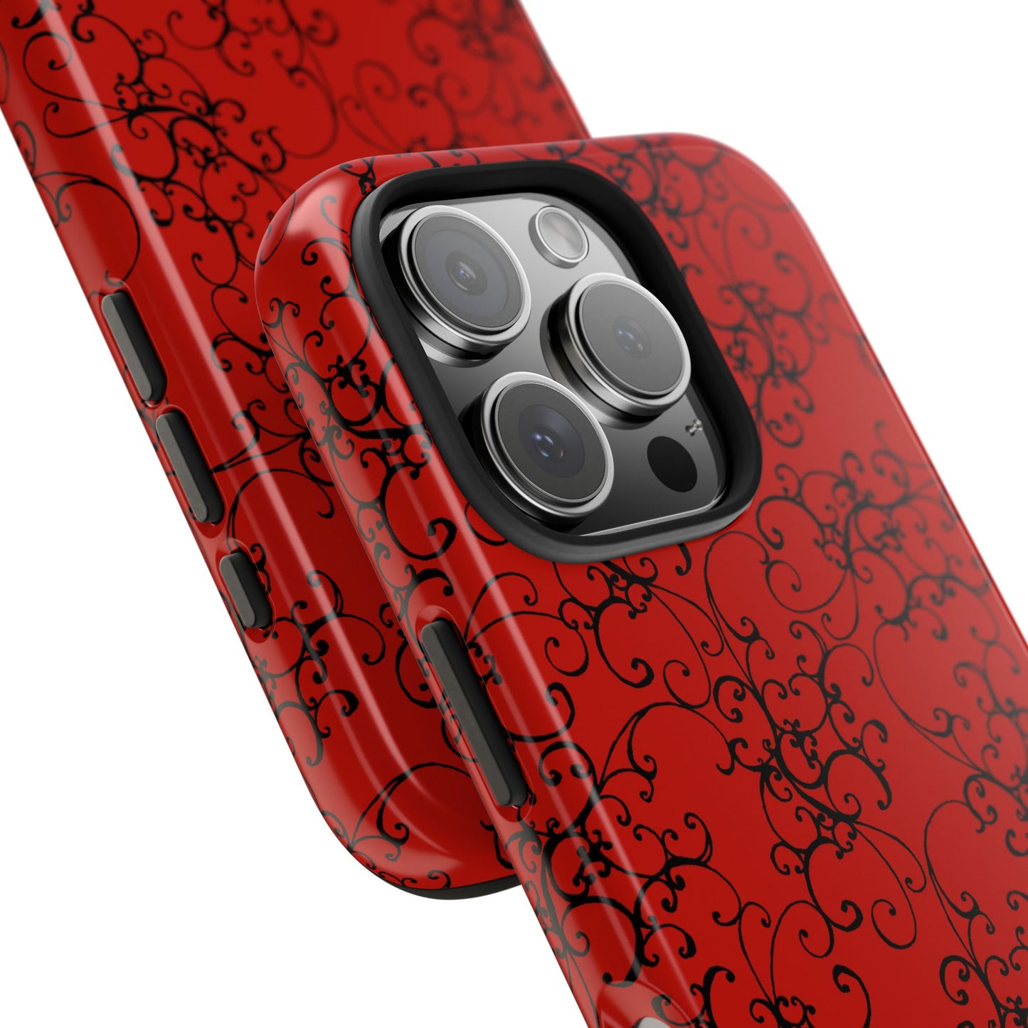 Elegant Scroll Red / Black Phone Case