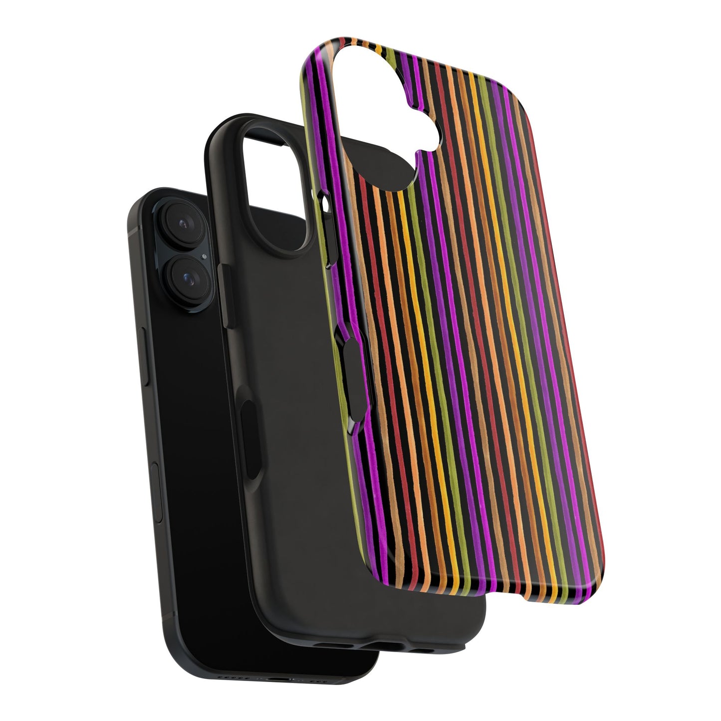 Spice Stripe Black Phone Case