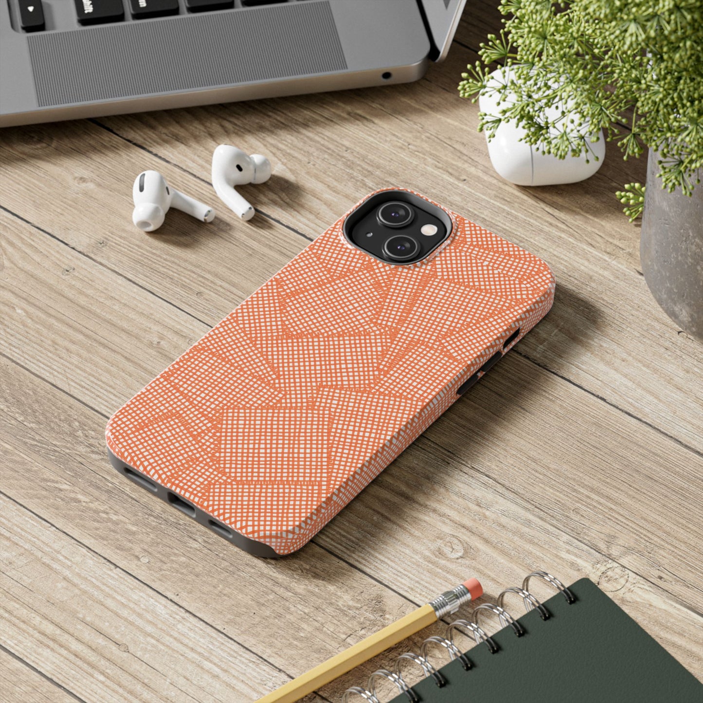 Check Patch Large Orange Phone Case
