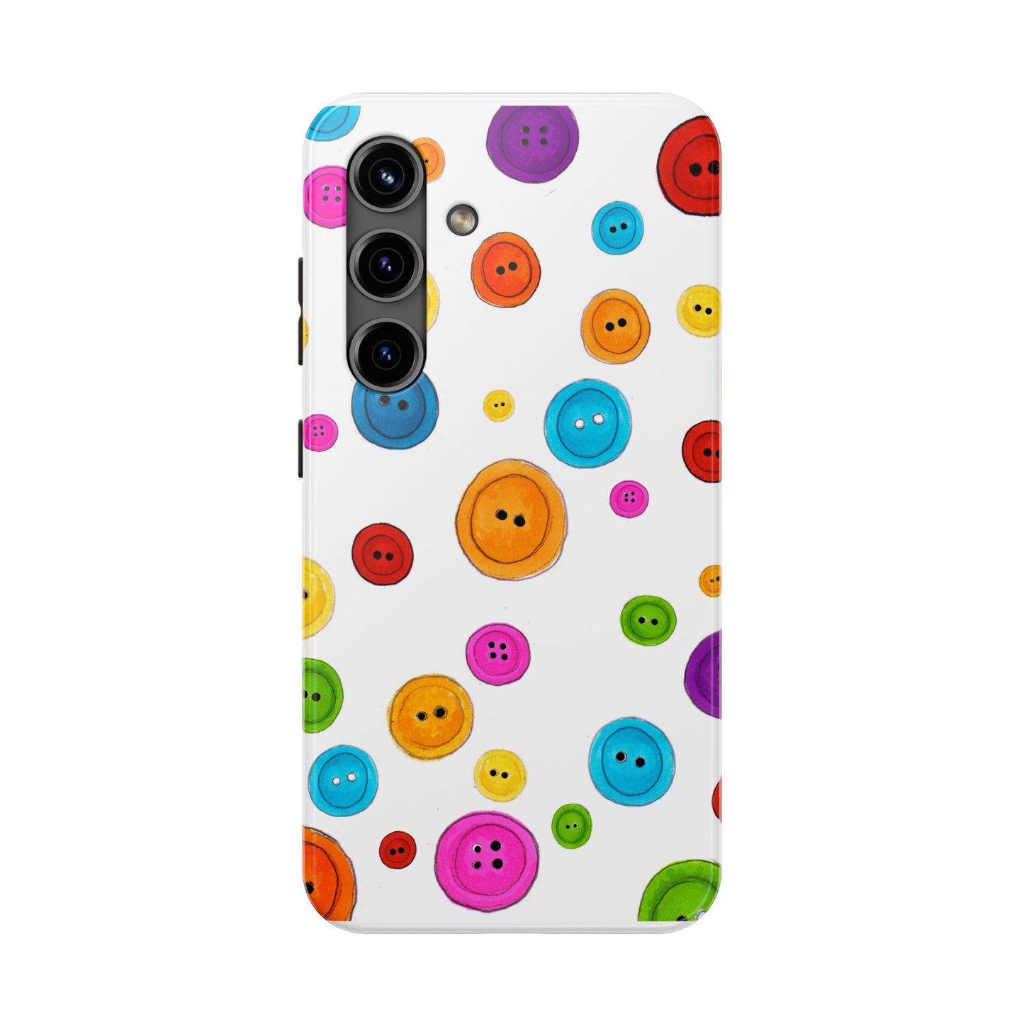 Button Dots White Phone Case