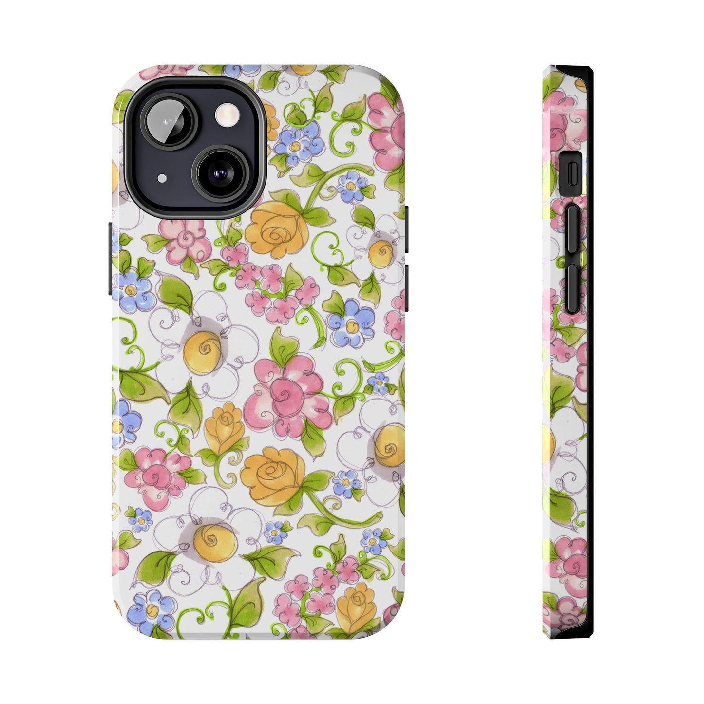 Flower Frolic White Phone Case
