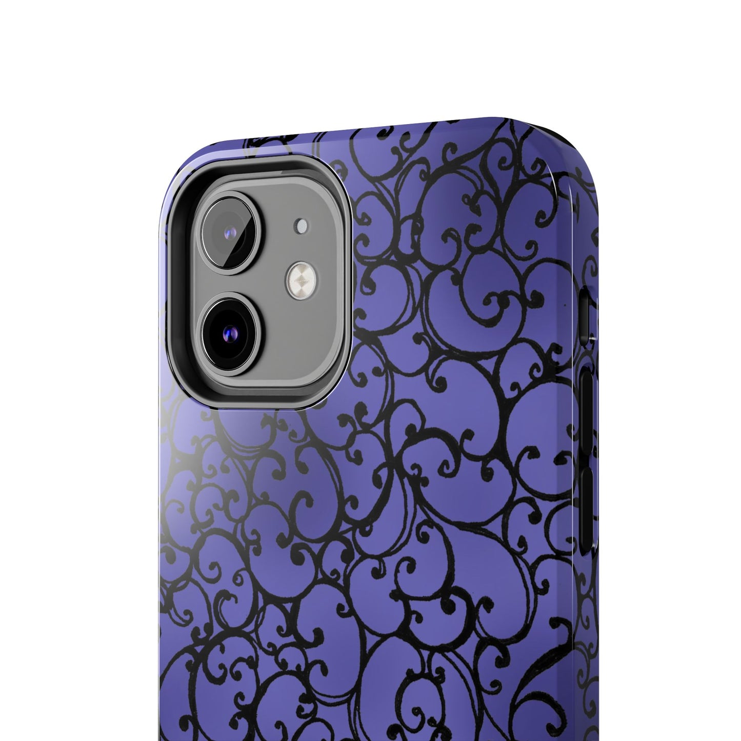 Scrollie Violet / Black Phone Case