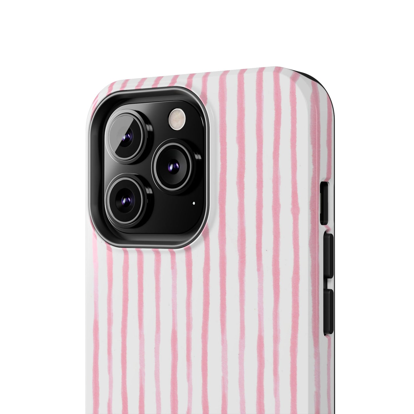Happy Stripe White / Pink Phone Case