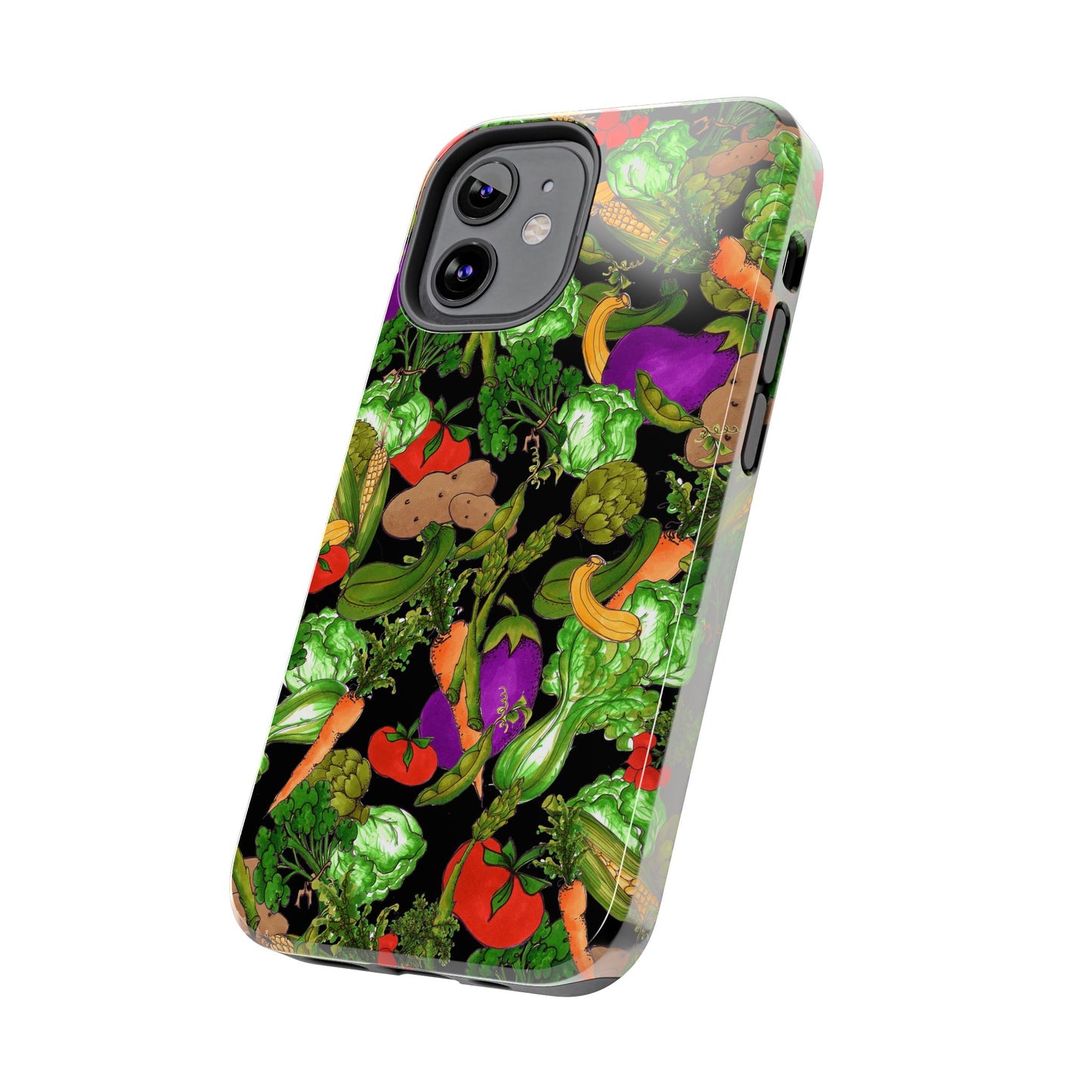 Veggie Jungle Black Phone Case